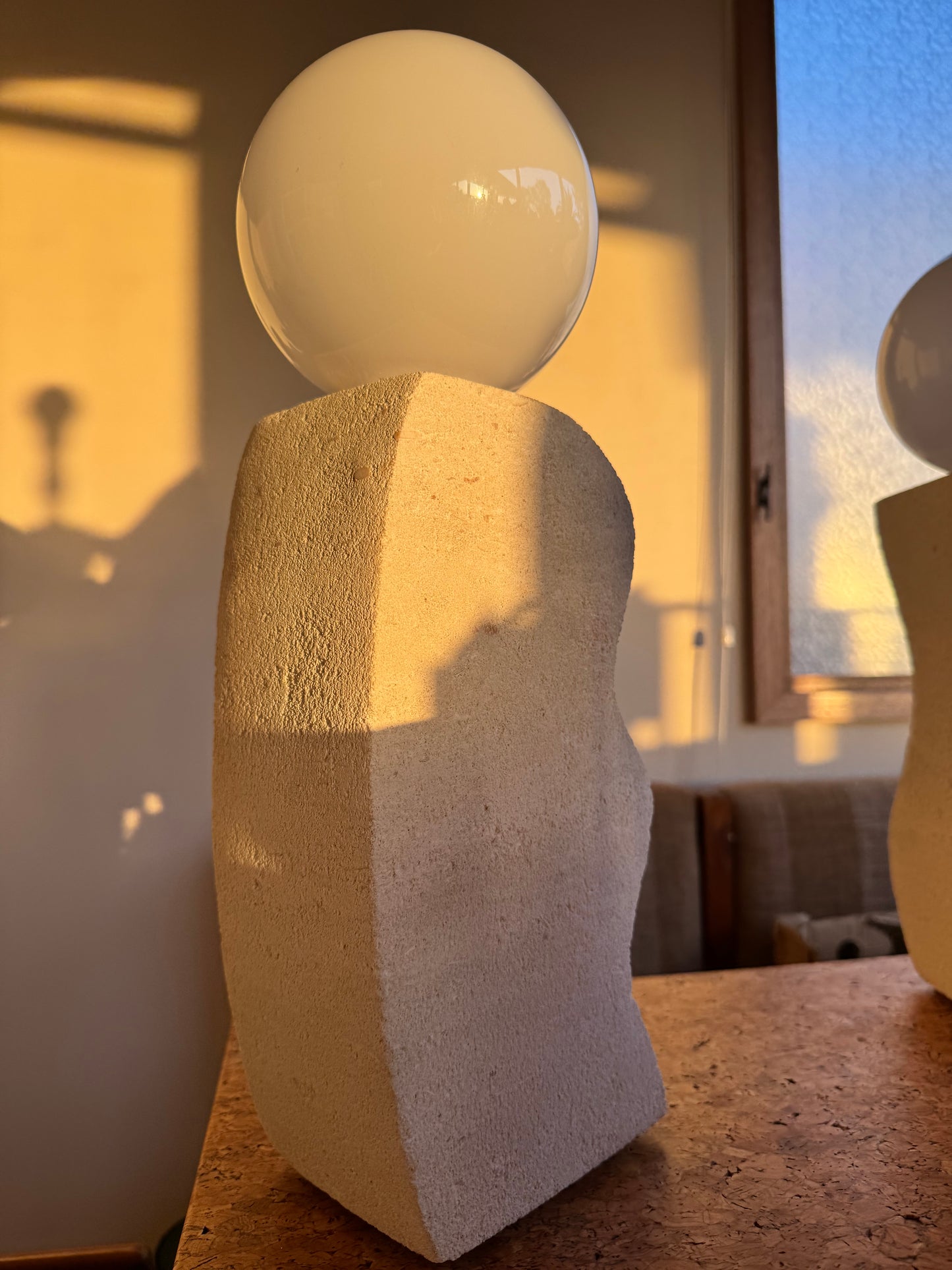 Hand Crafted Limestone Lamp
