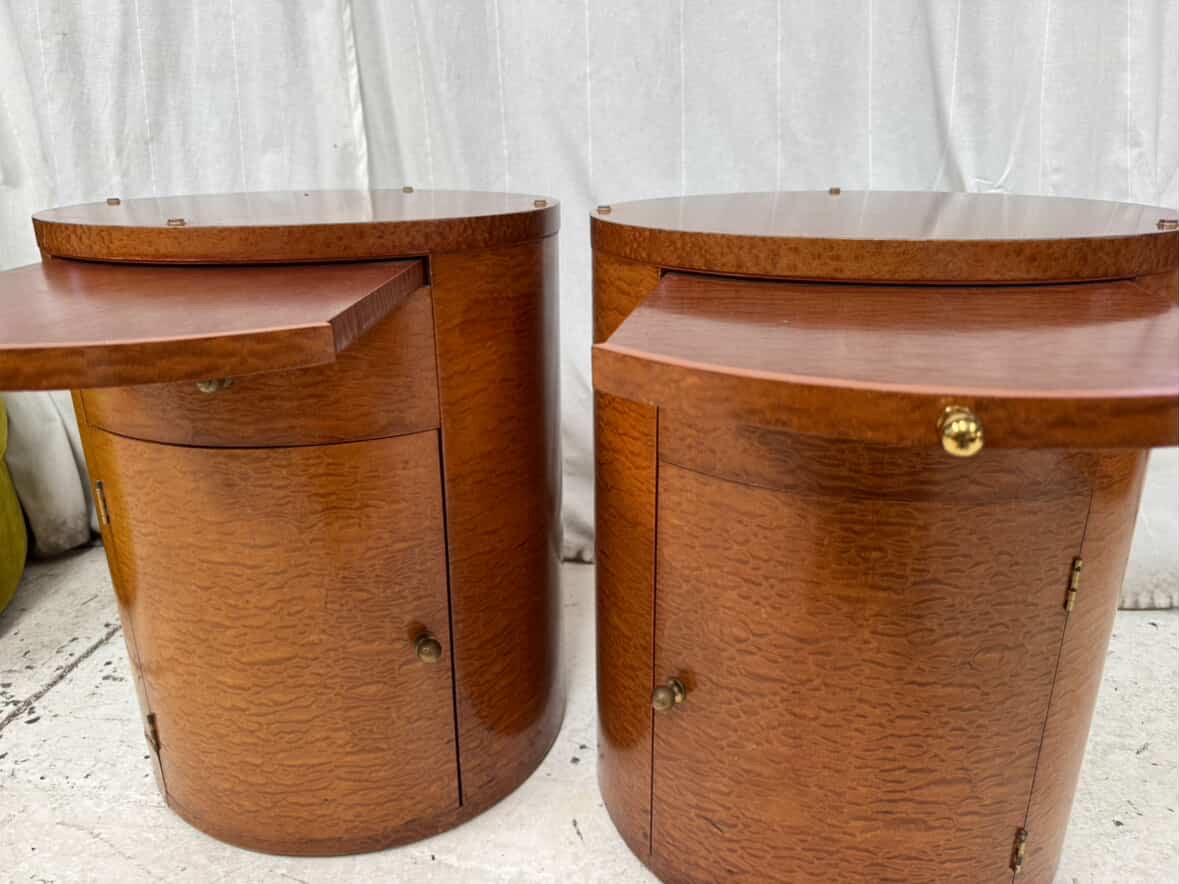 Vintage Birch Side Tables - Pair