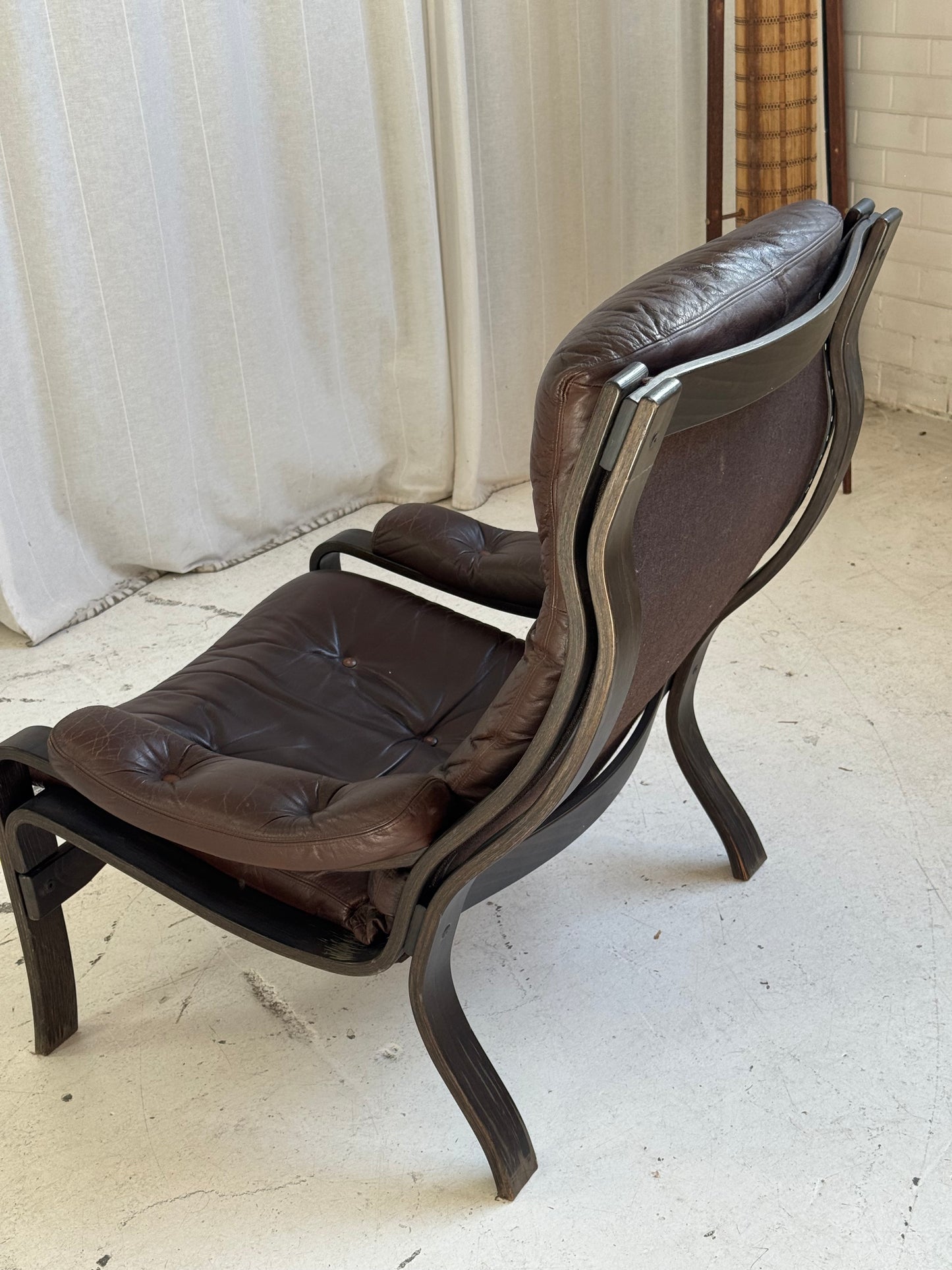 Vintage Ikea Vidja Leather Chair