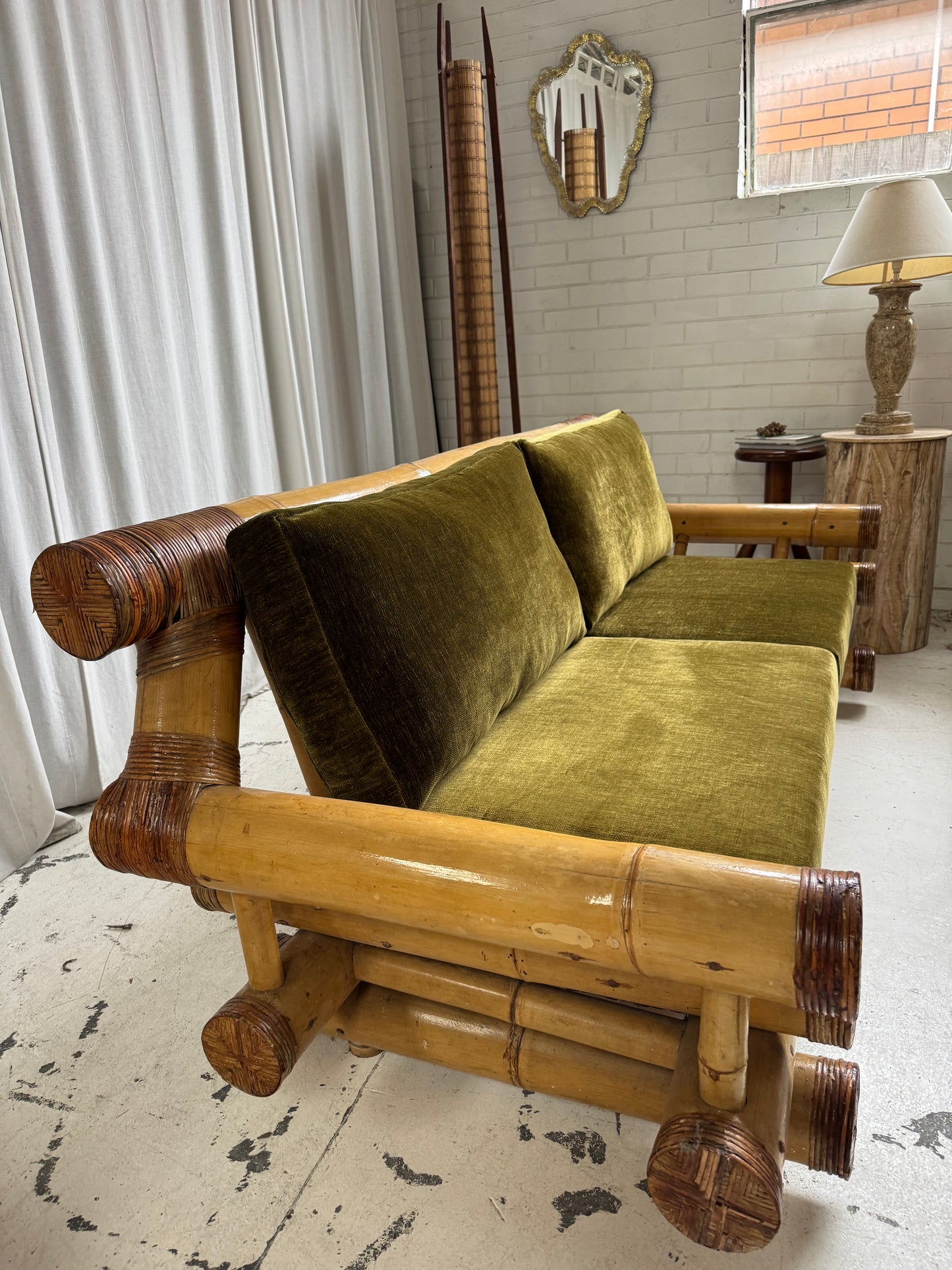 Vintage Jumbo Bamboo Sofa