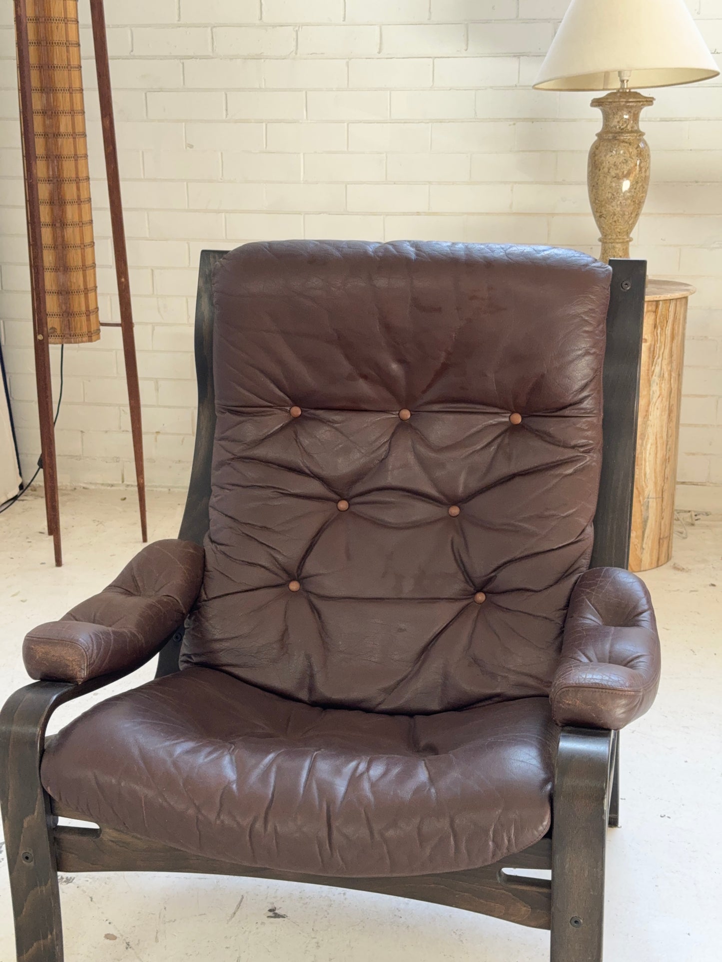 Vintage Ikea Vidja Leather Chair