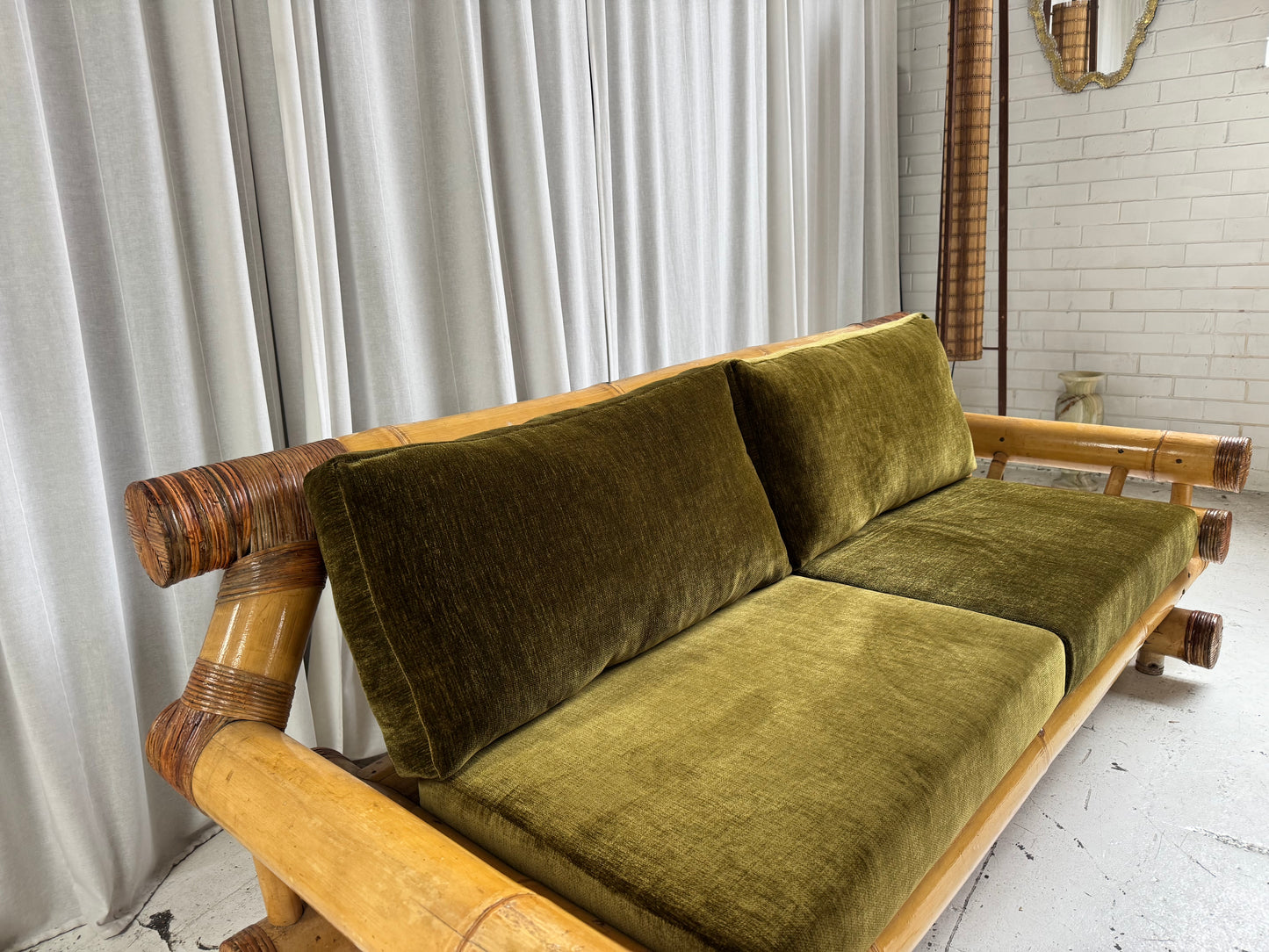 Vintage Jumbo Bamboo Sofa