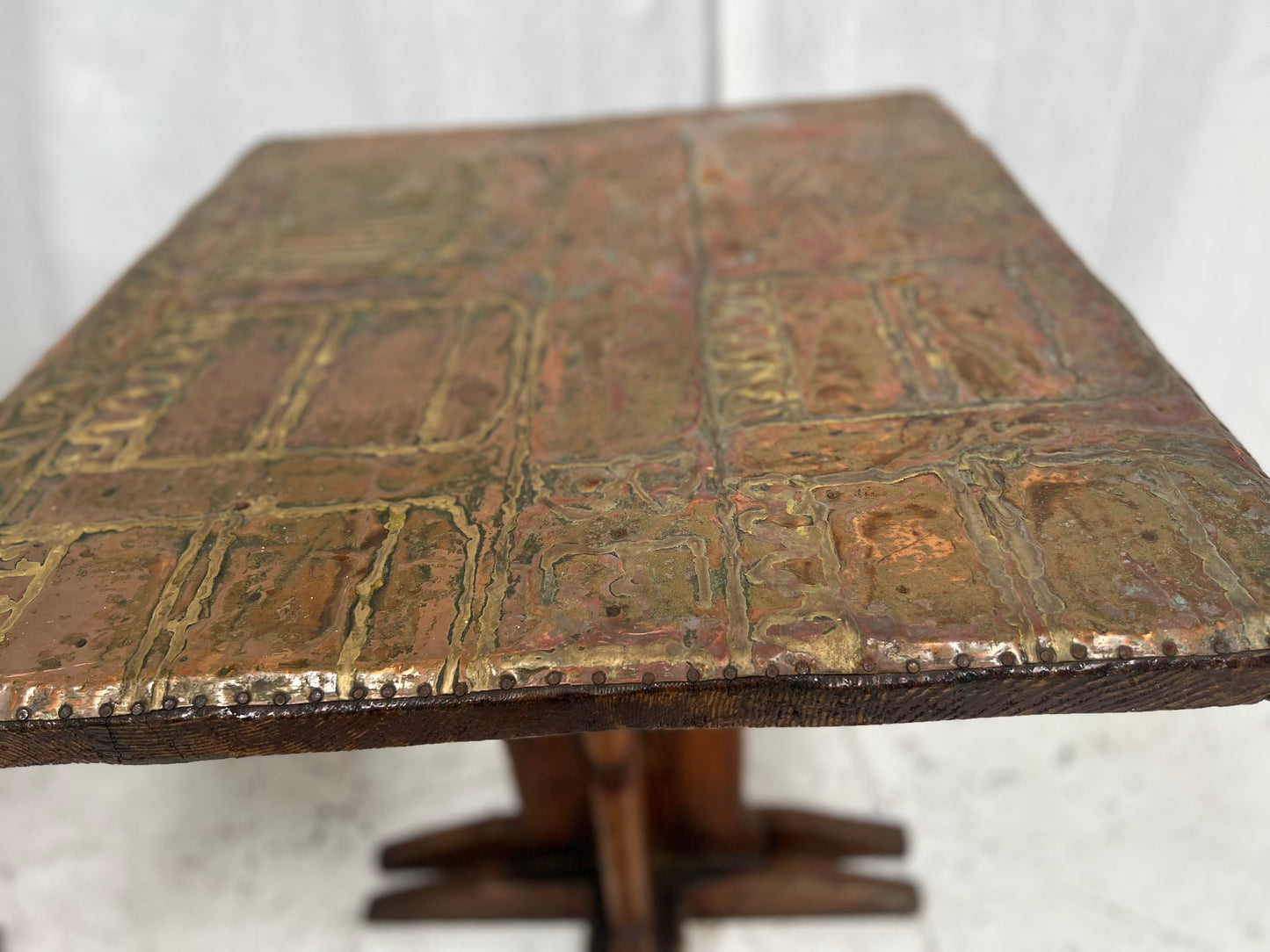 Copper & Brass Brutalist Table