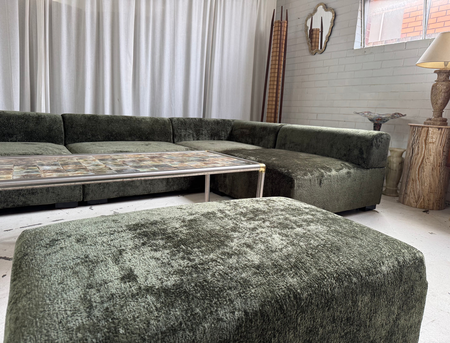 Bespoke Forest Green Modular Sofa