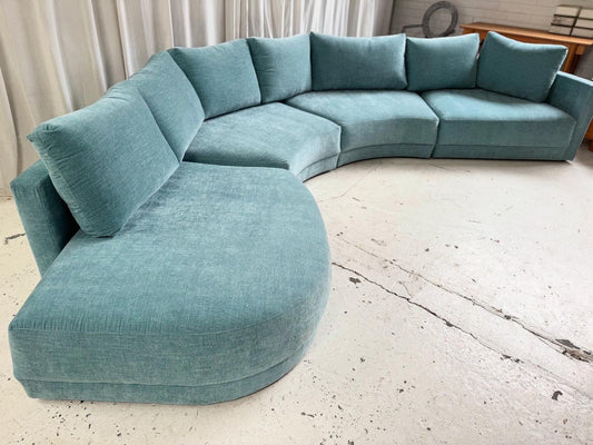 Bespoke Curvy Modular Sofa - Powder Blue