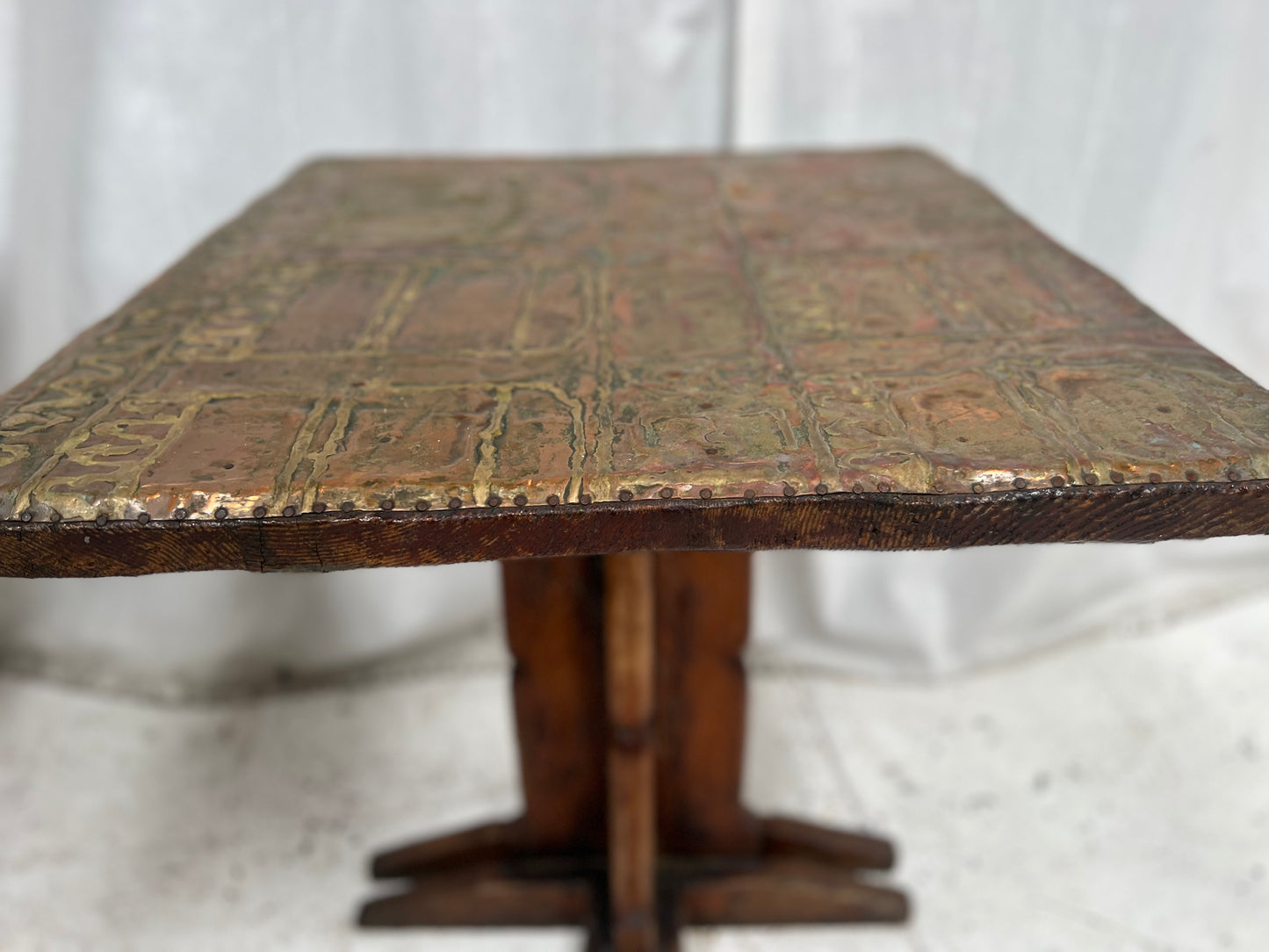 Copper & Brass Brutalist Table