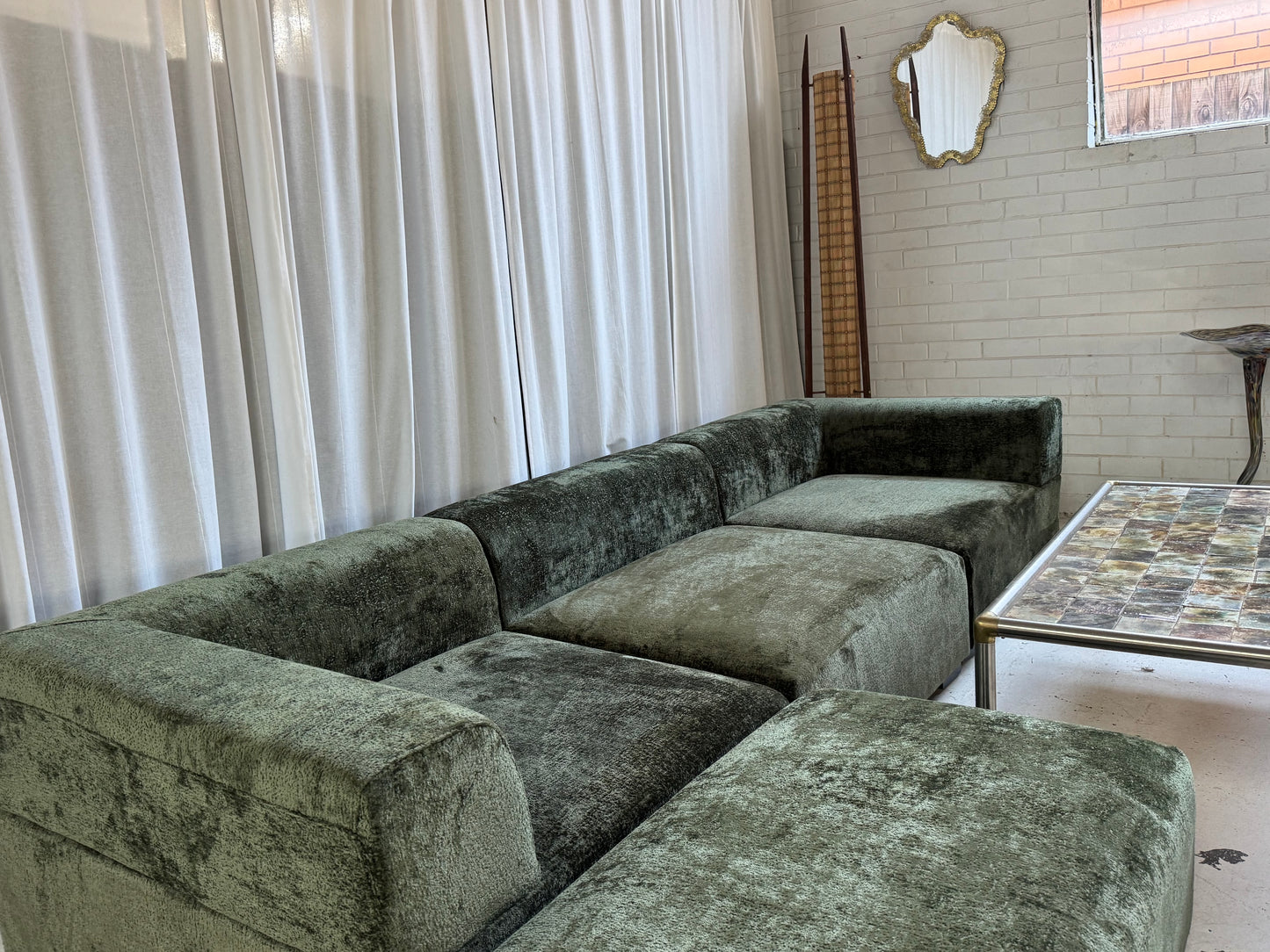 Bespoke Forest Green Modular Sofa