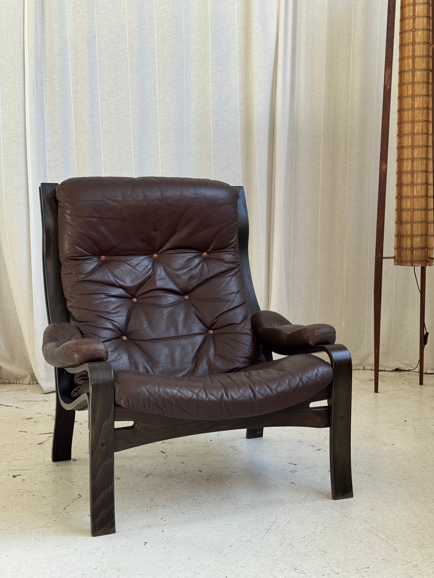 Vintage Ikea Vidja Leather Chair