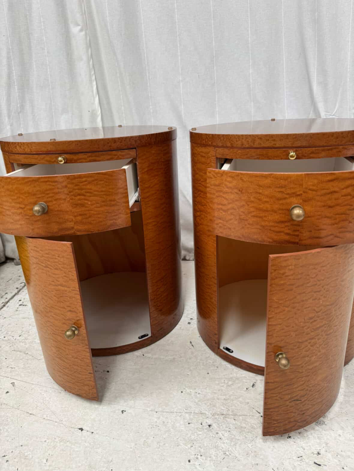 Vintage Birch Side Tables - Pair
