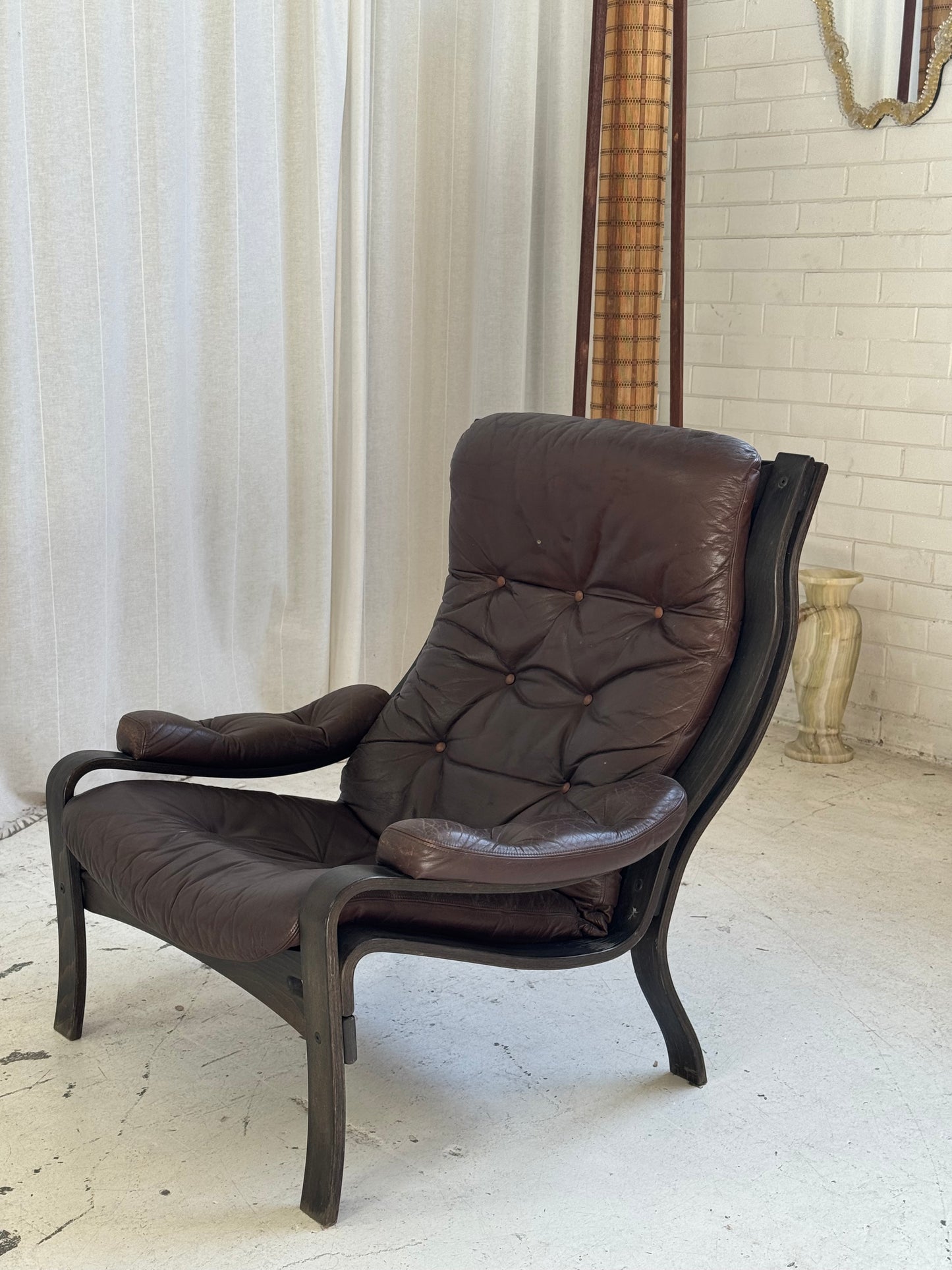 Vintage Ikea Vidja Leather Chair