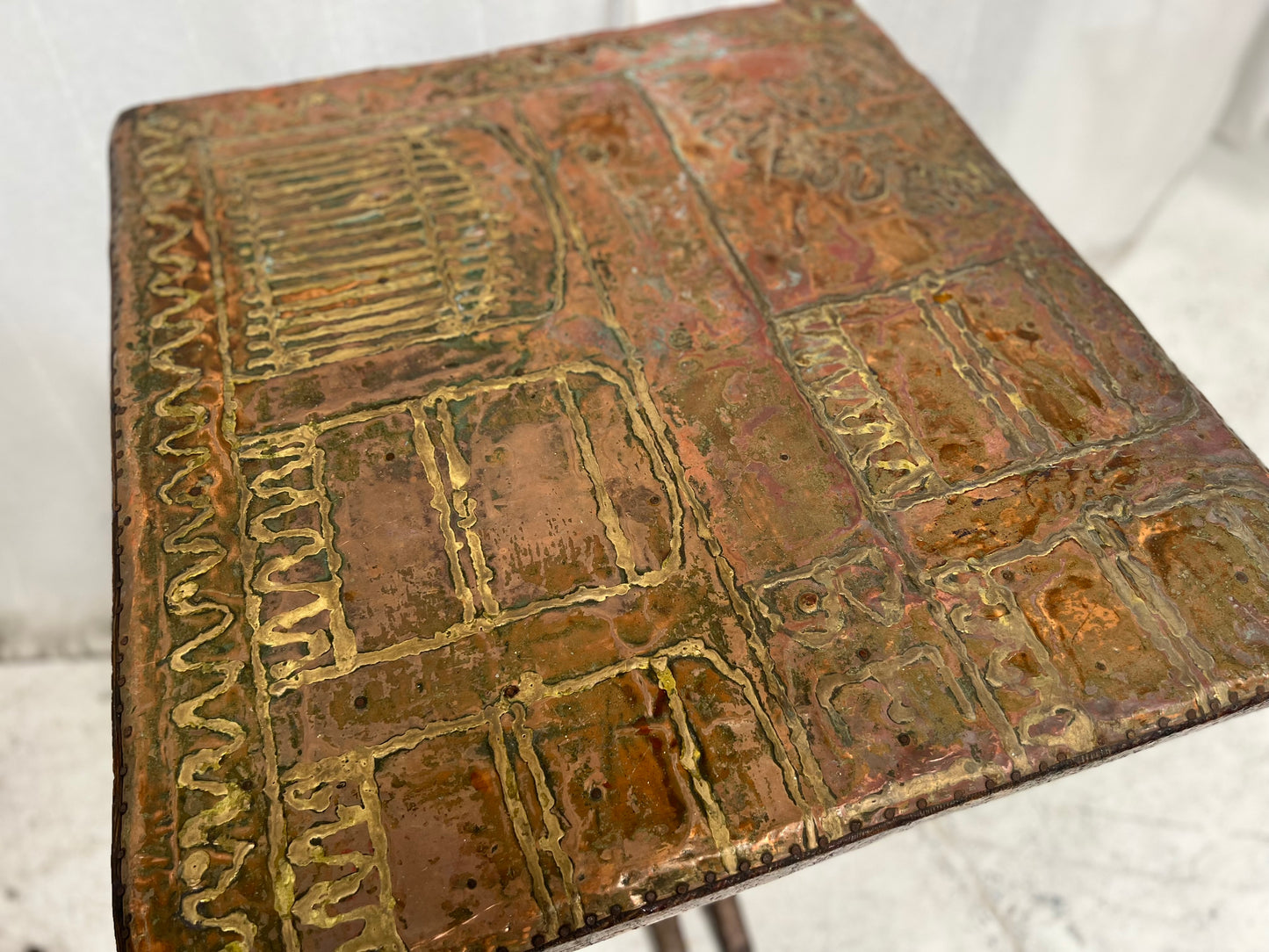Copper & Brass Brutalist Table