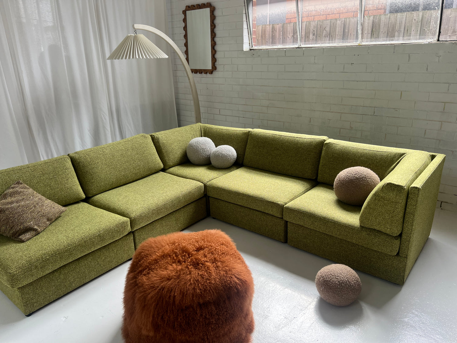 Green Boucle Modular Sofa Set Mood Objects