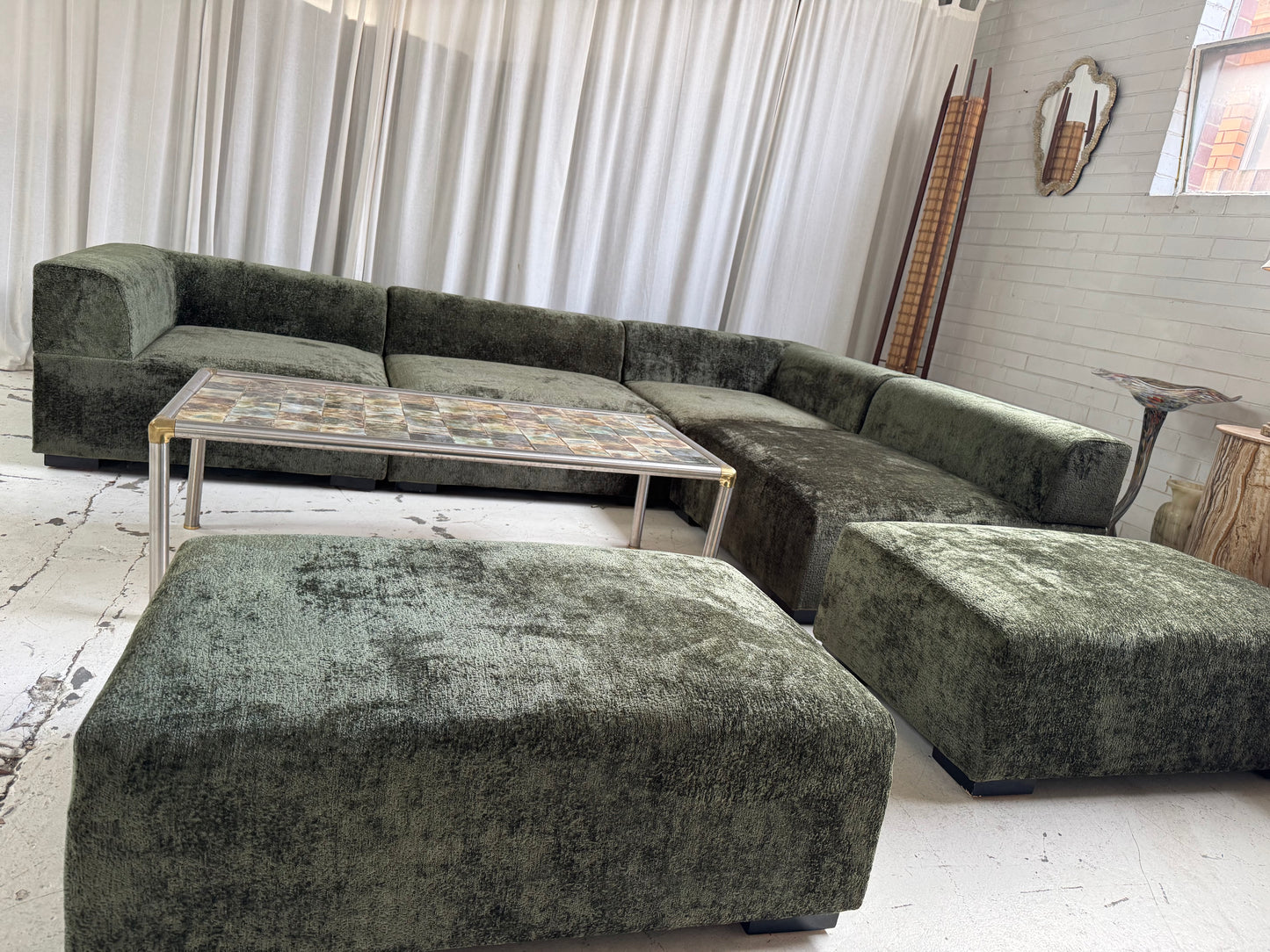 Bespoke Forest Green Modular Sofa