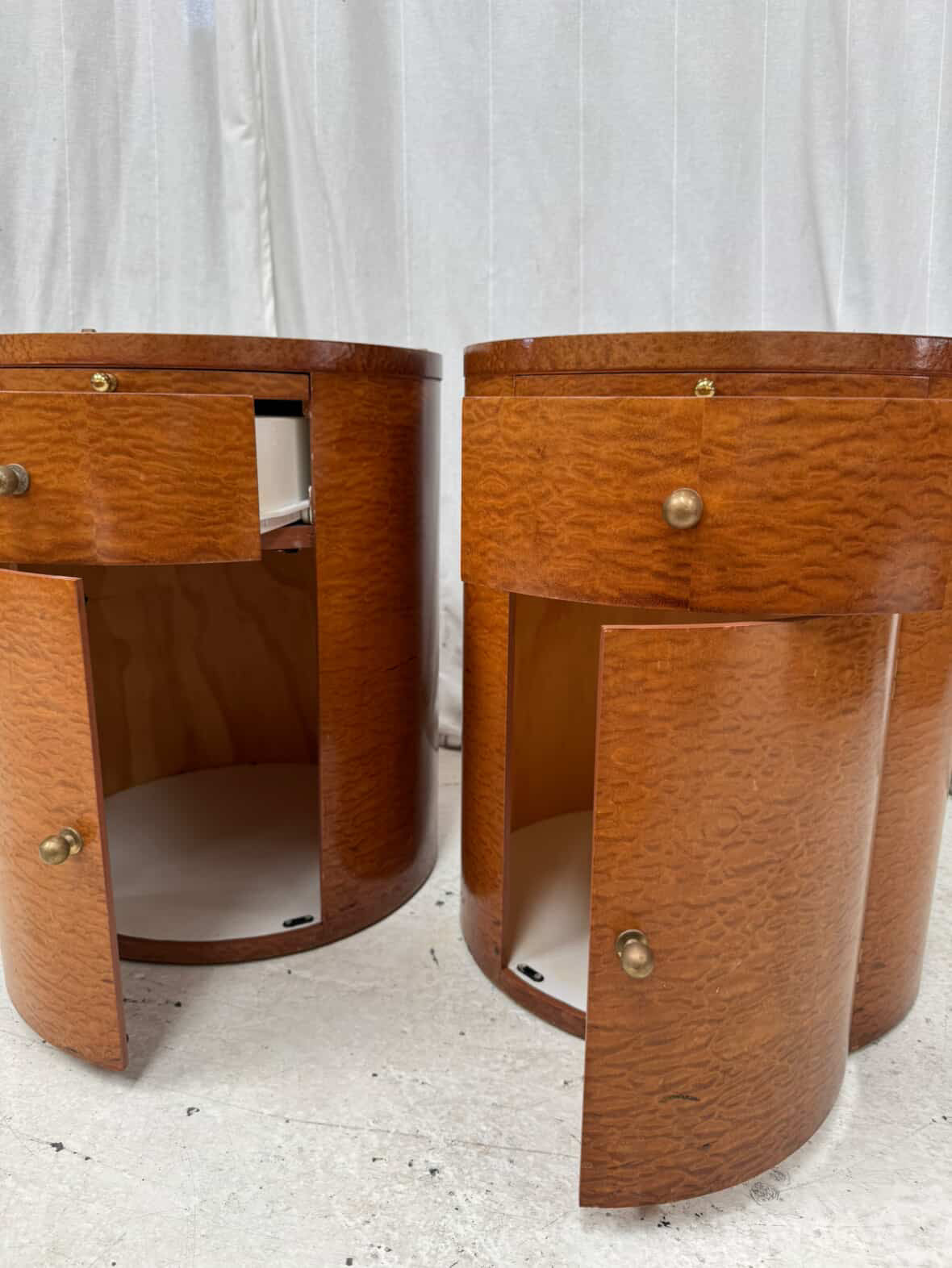 Vintage Birch Side Tables - Pair