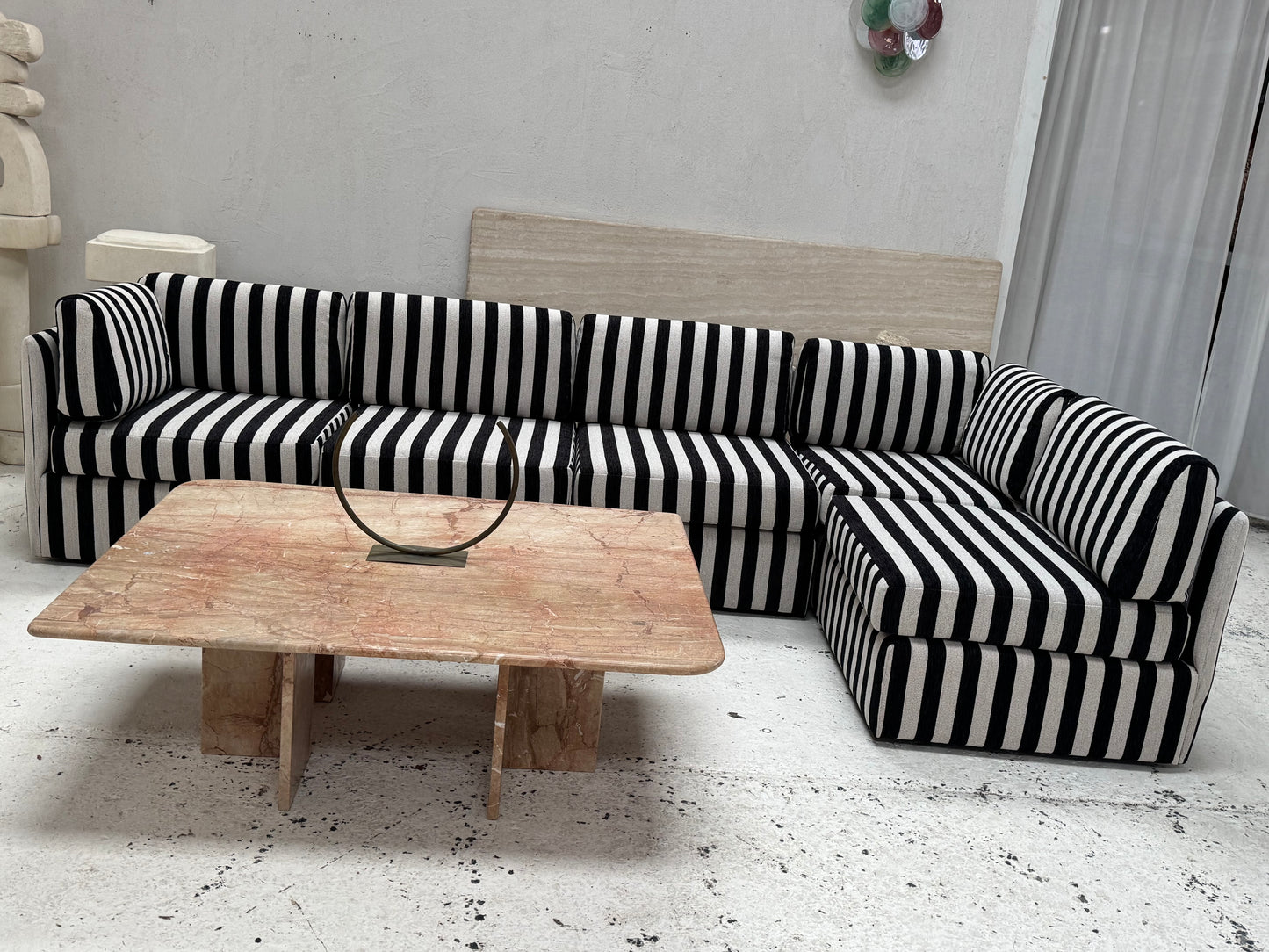 Vintage Jumbo Stripe Modular Sofa - Freshly Reupholstered
