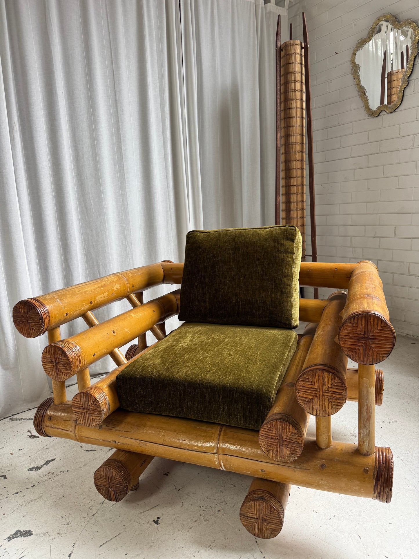 Vintage Jumbo Bamboo Sofa