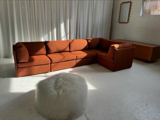 Rust Boucle Modular Sofa Set - Preorder