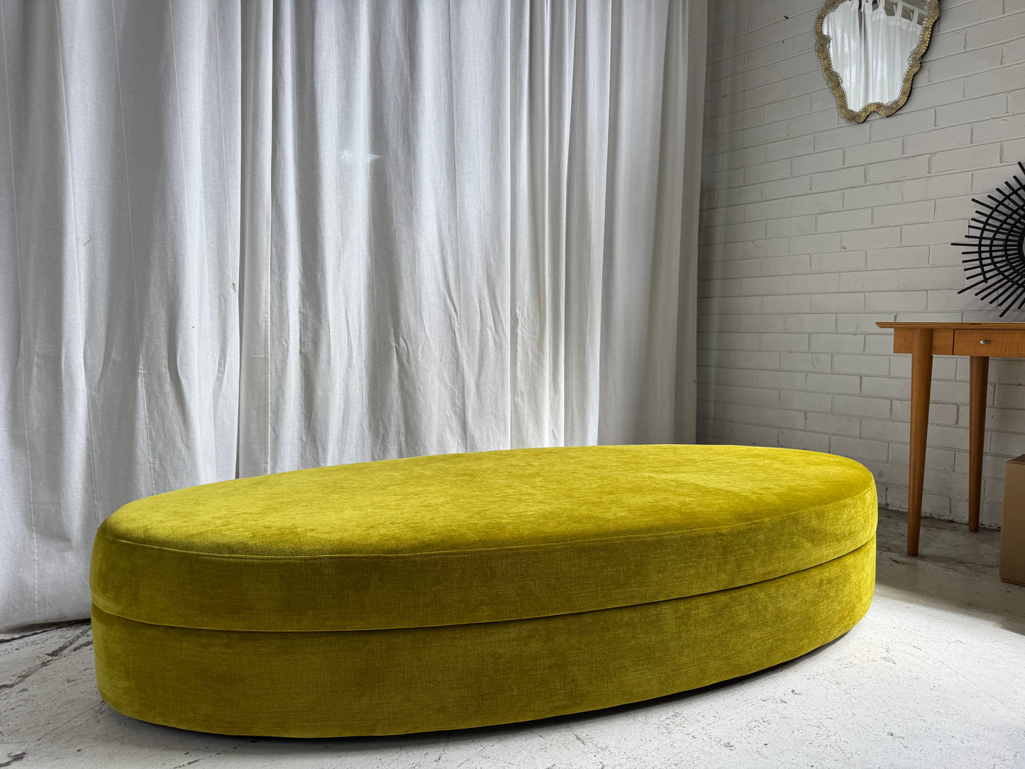 Bespoke Large Ottoman - Chatruese Velvet