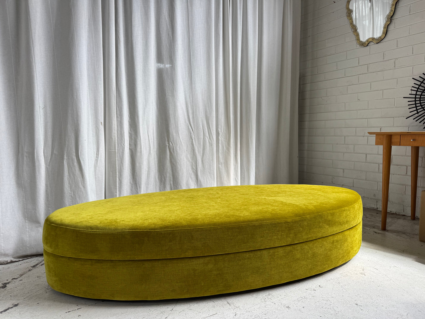 Bespoke Large Ottoman - Chatruese Velvet