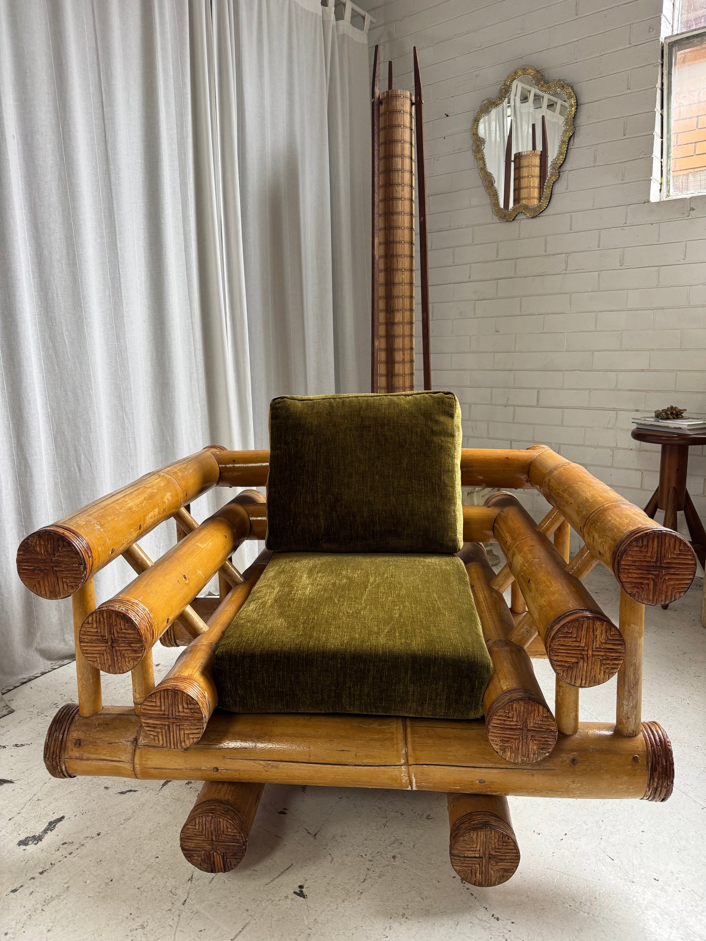 Vintage Jumbo Bamboo Sofa