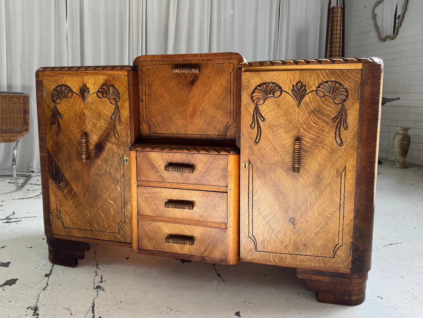 Restored Art Nouveau Antique Cabinet