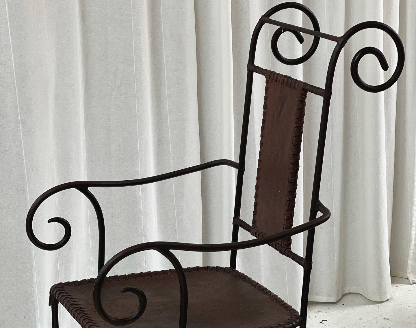 Handcrafted Iron Leather Chairs