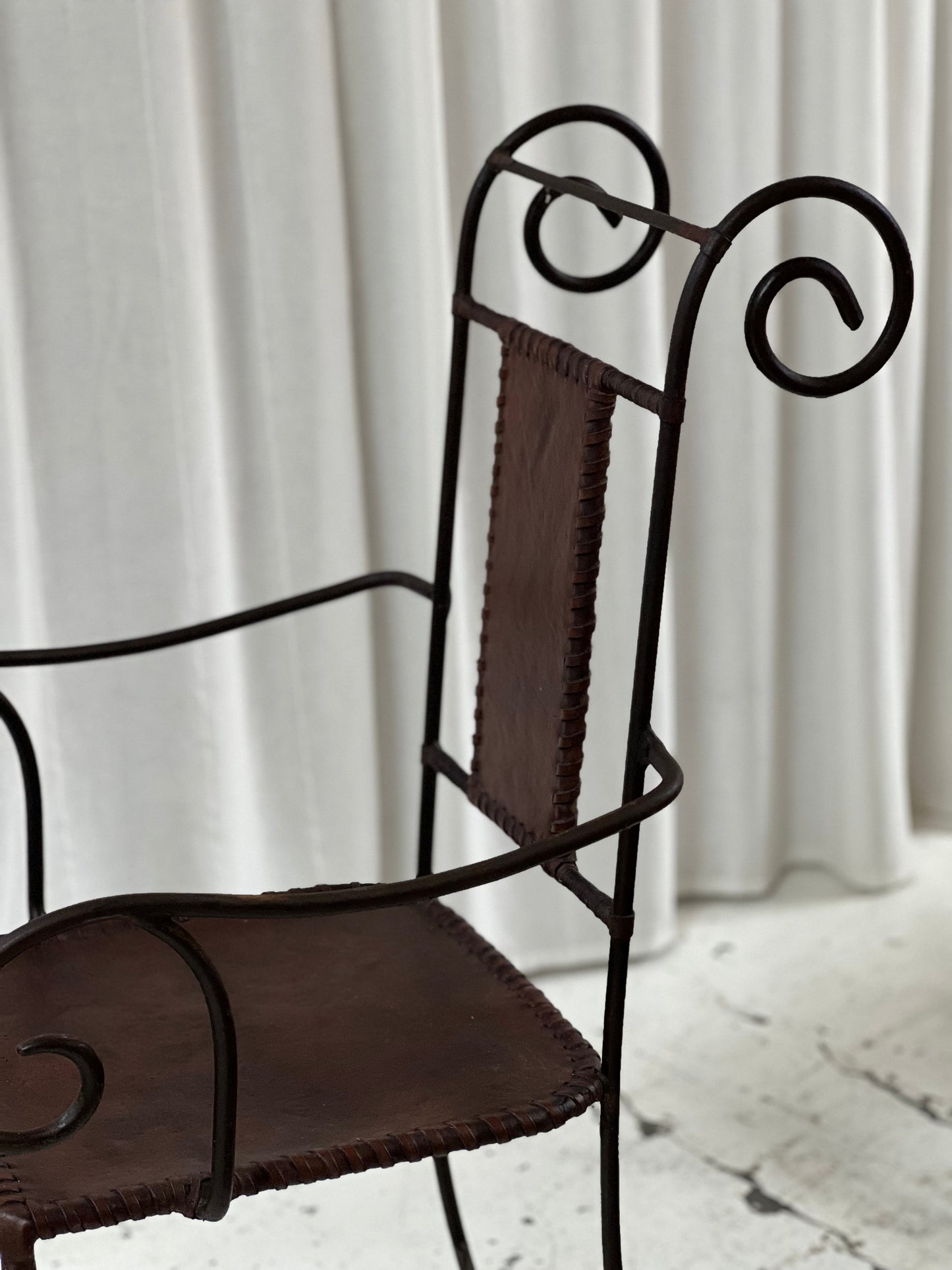 Handcrafted Iron Leather Chairs