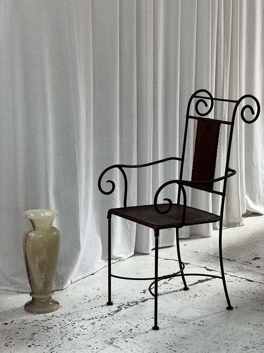 Handcrafted Iron Leather Chairs