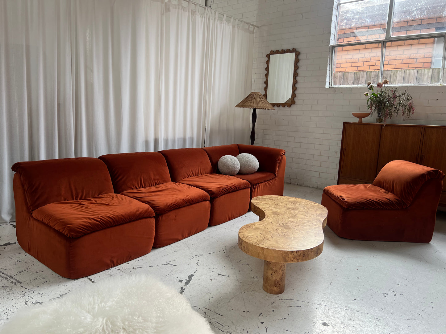 Copper Velvet vintage Modular Sofa
