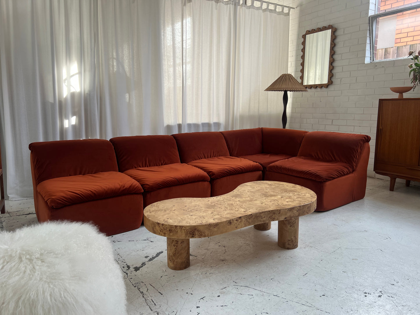 Copper Velvet vintage Modular Sofa