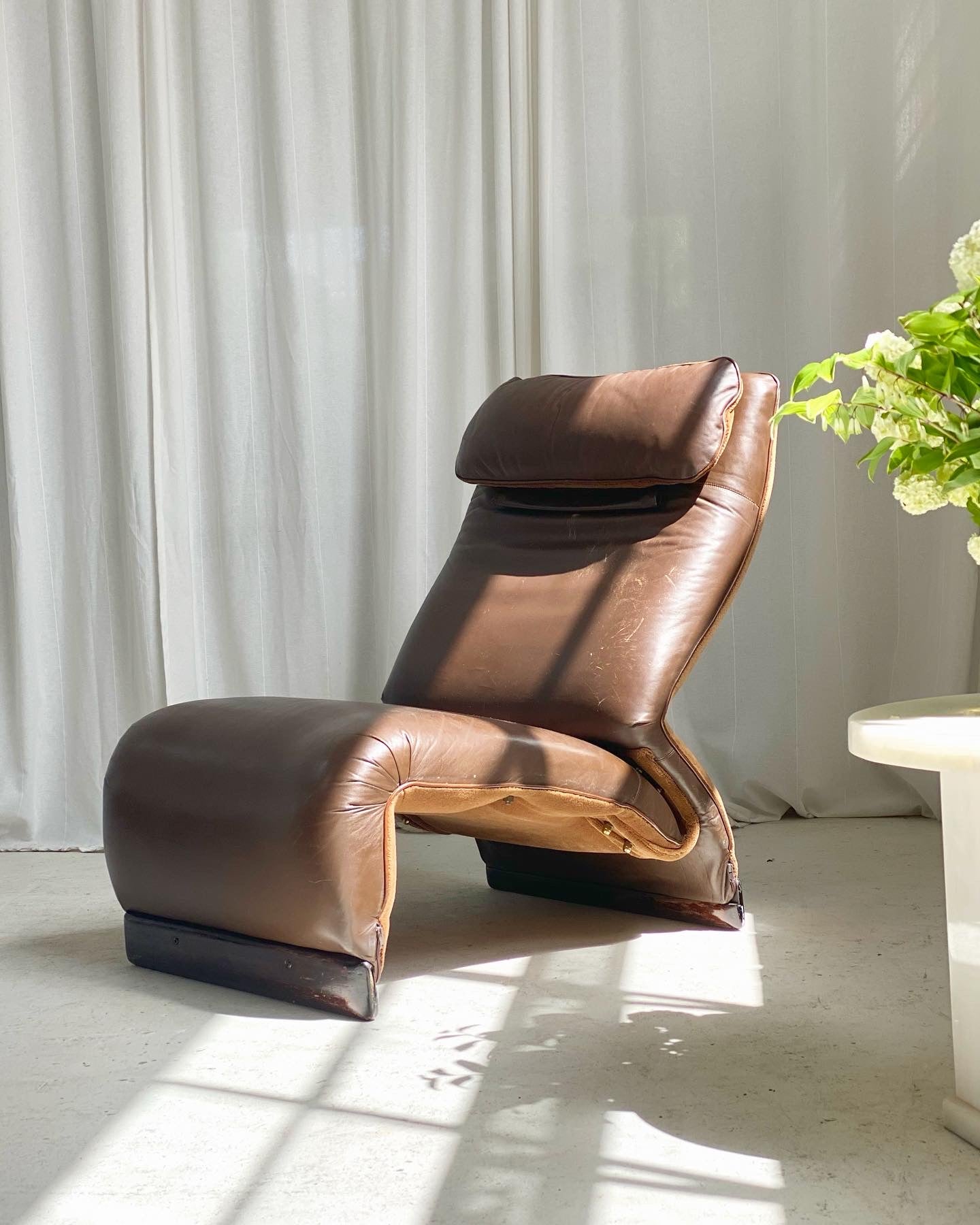 Vintage Italian Chocolate Leather Chair