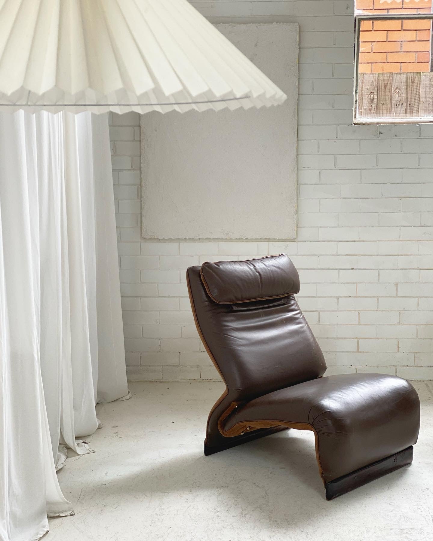 Vintage Italian Chocolate Leather Chair