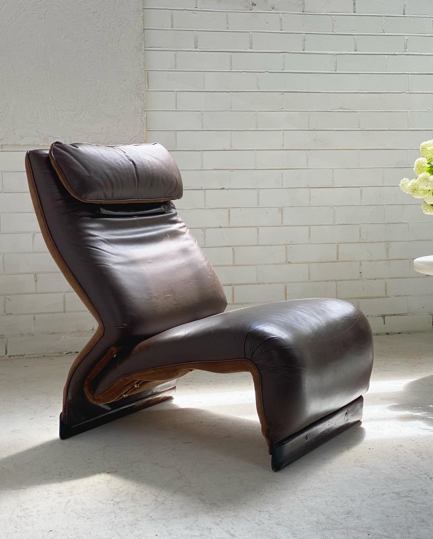 Vintage Italian Chocolate Leather Chair