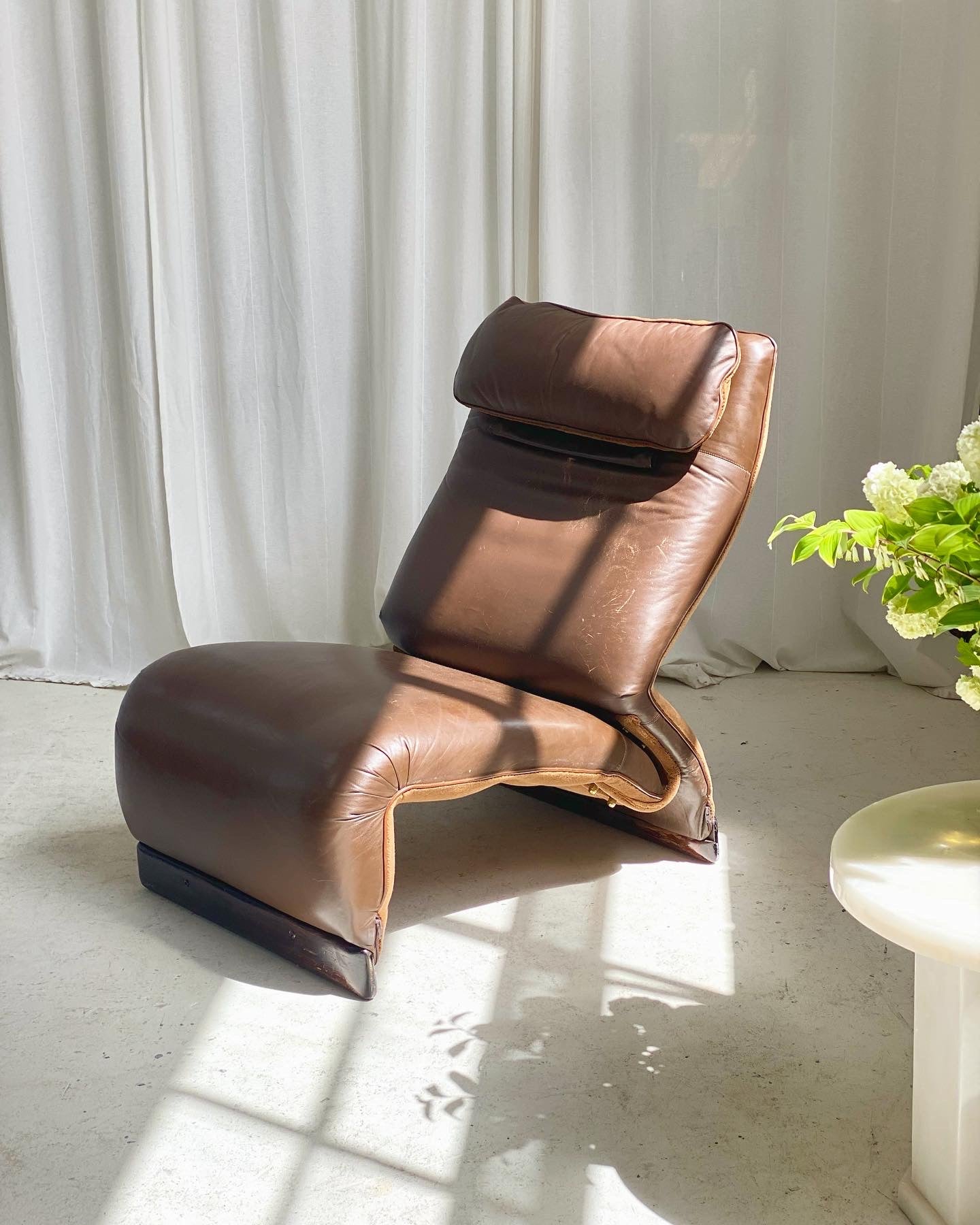 Vintage Italian Chocolate Leather Chair