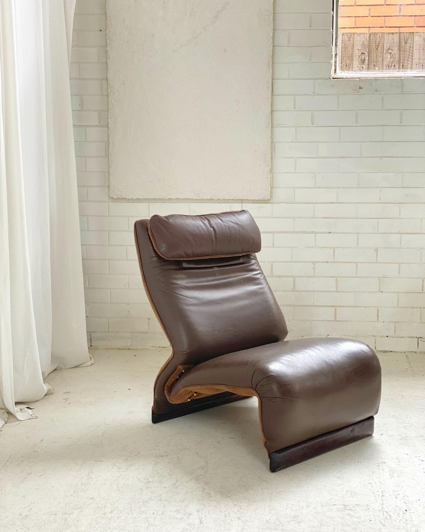 Vintage Italian Chocolate Leather Chair