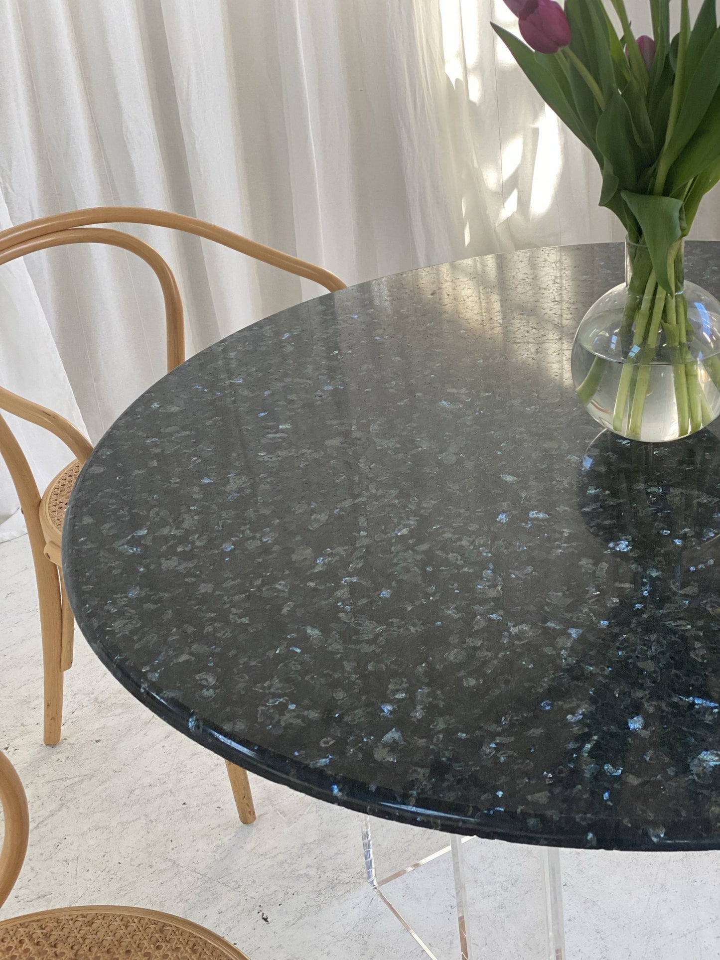 Granite Floating Lucite Dining Table