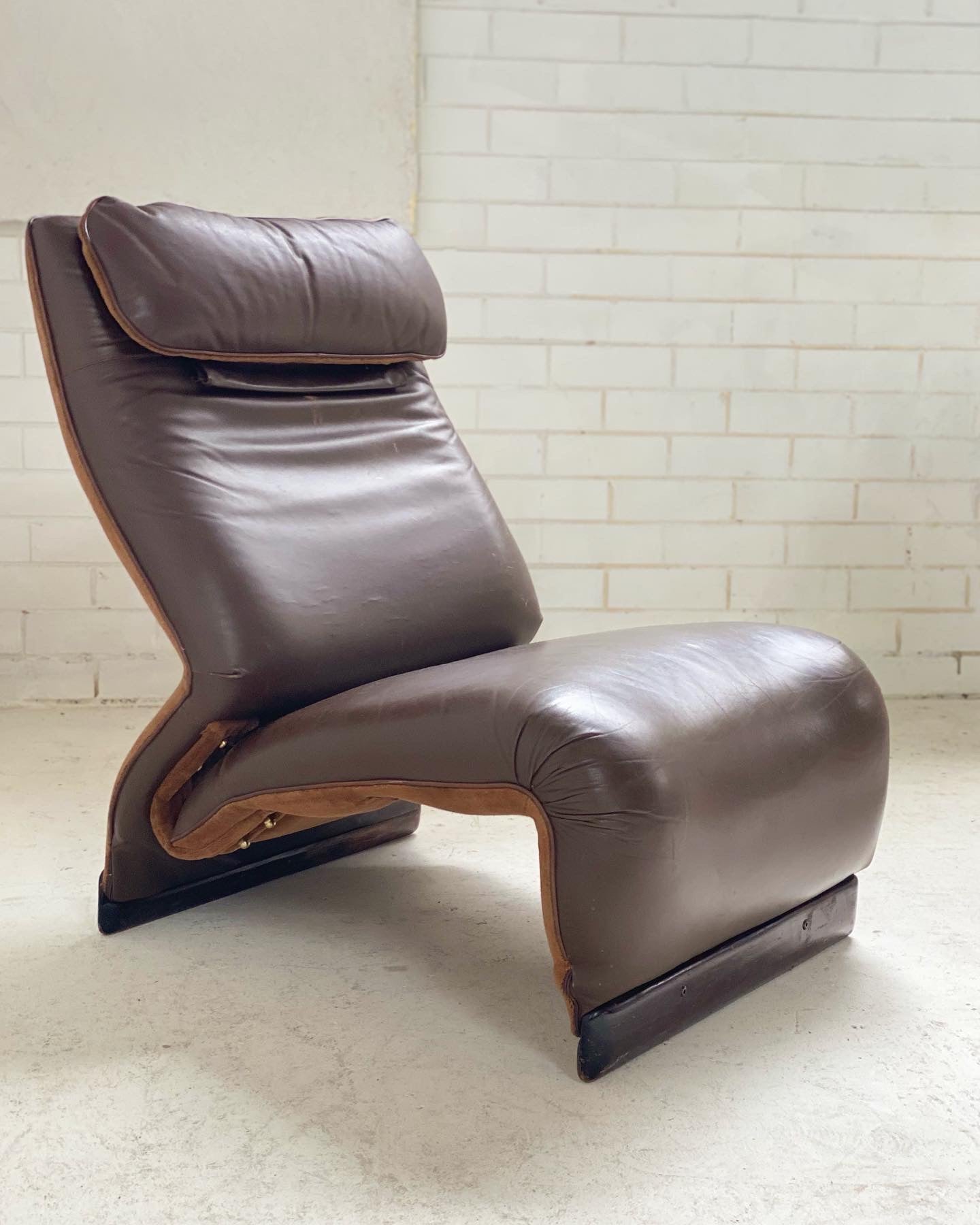 Vintage Italian Chocolate Leather Chair