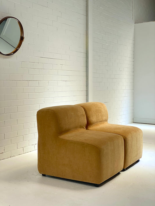 Custom Chubby Velvet Modular Chairs - Mustard (preorder)