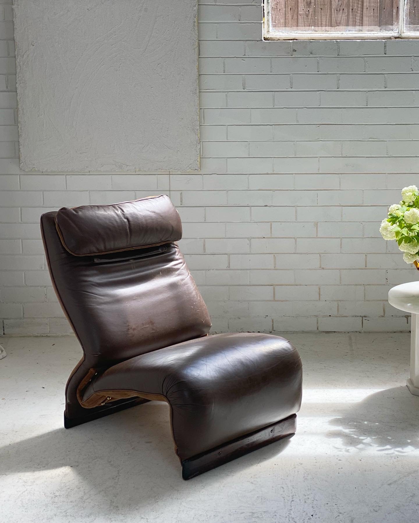 Vintage Italian Chocolate Leather Chair