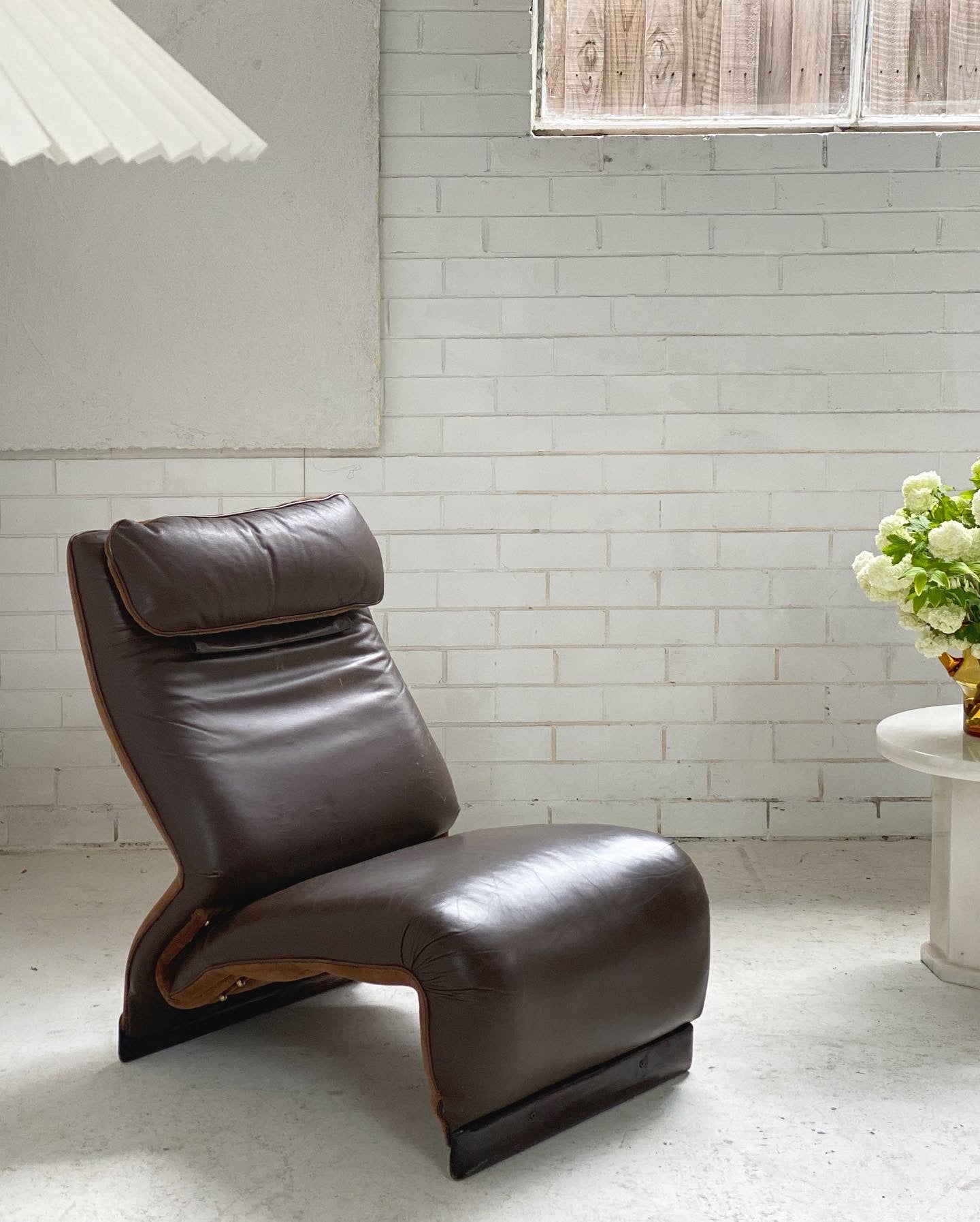 Vintage Italian Chocolate Leather Chair