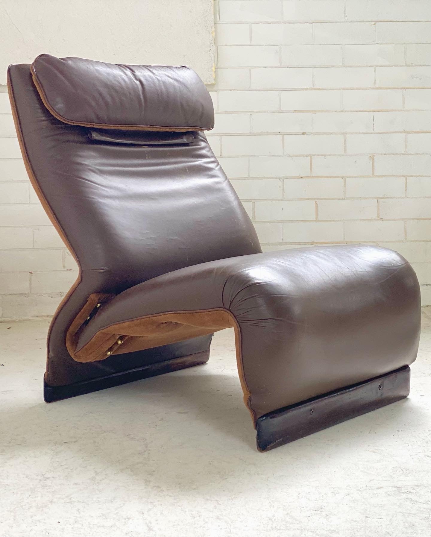 Vintage Italian Chocolate Leather Chair