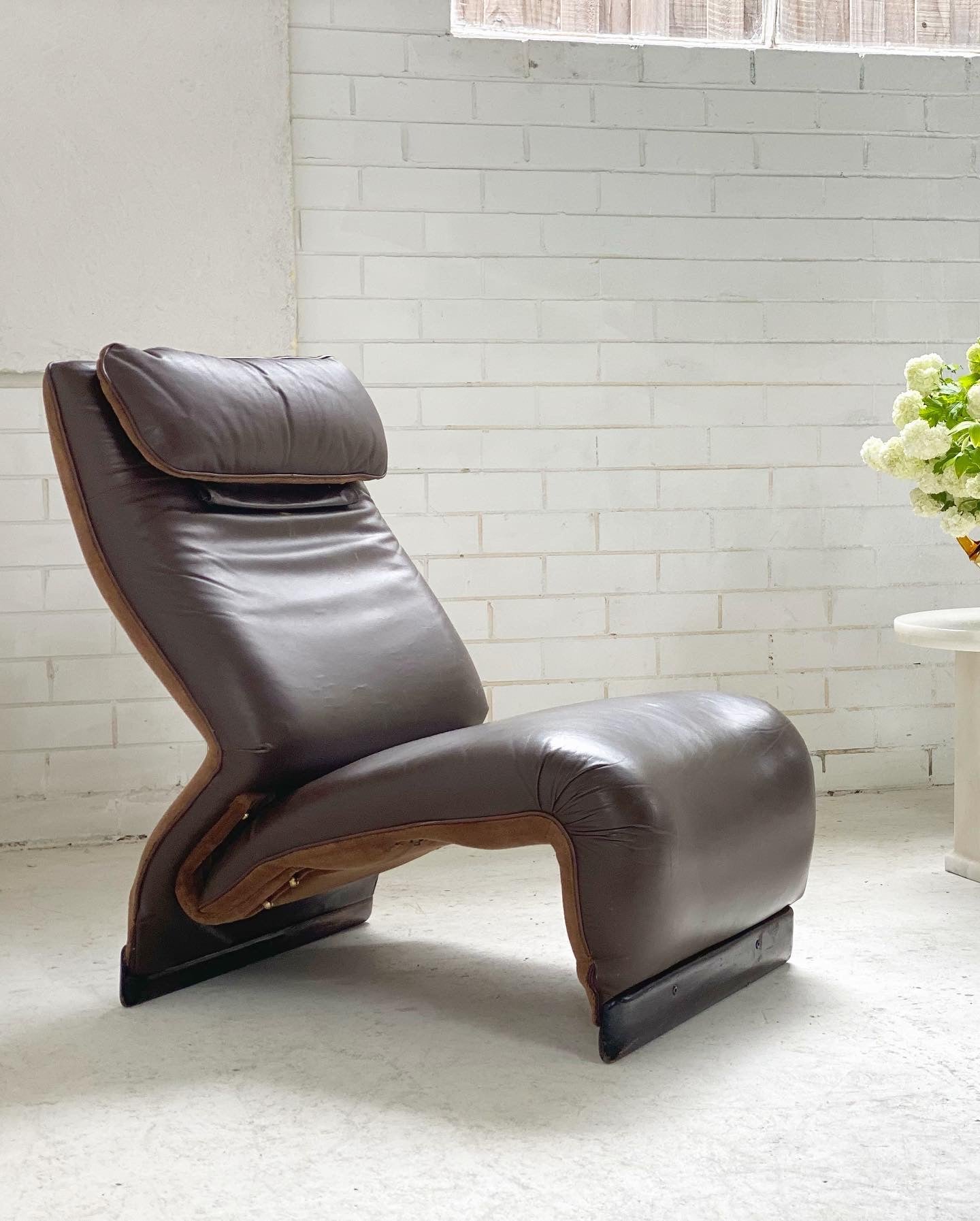 Vintage Italian Chocolate Leather Chair