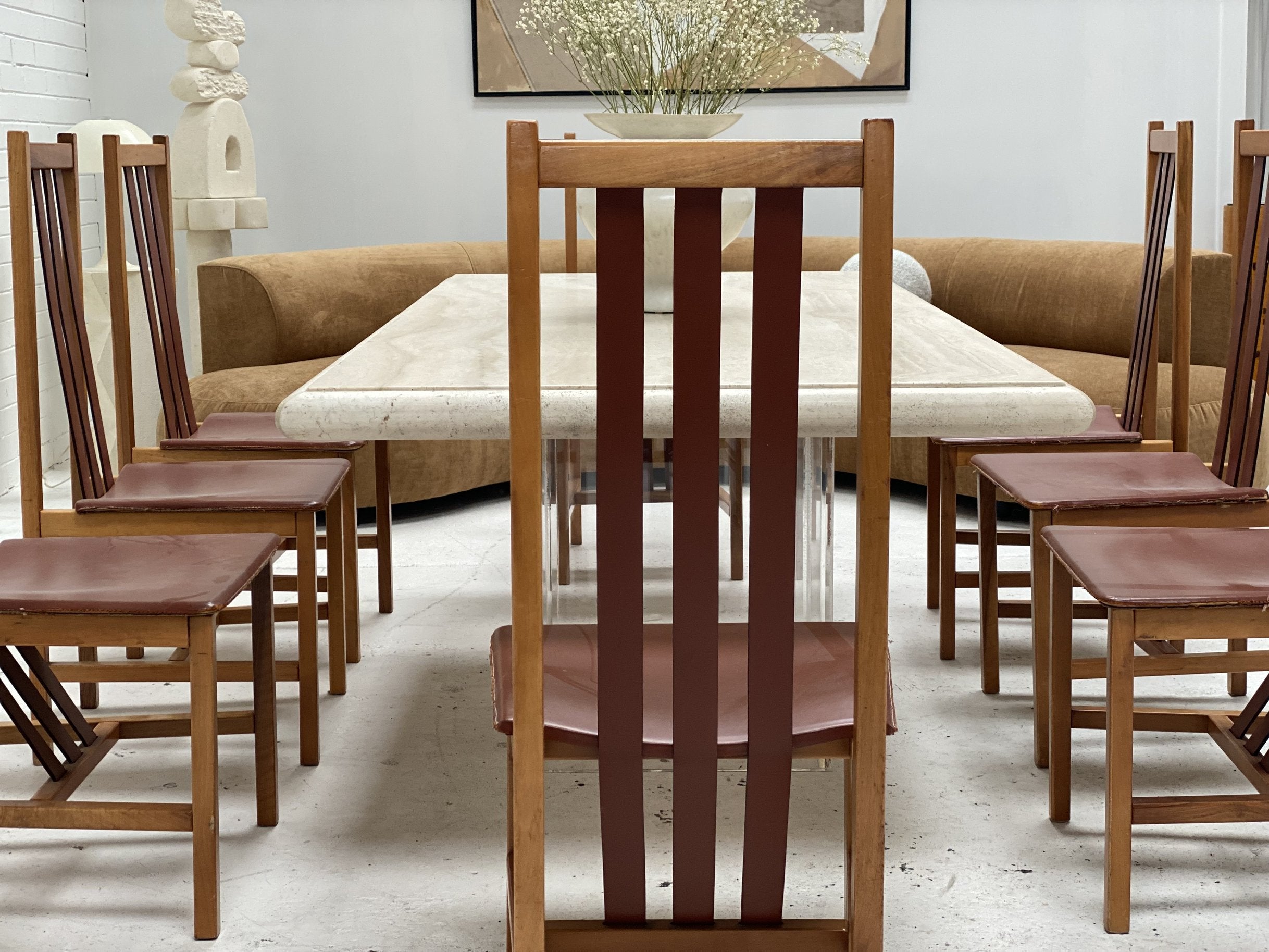 Leather High Back Vintage Chairs x 4 Mood Objects