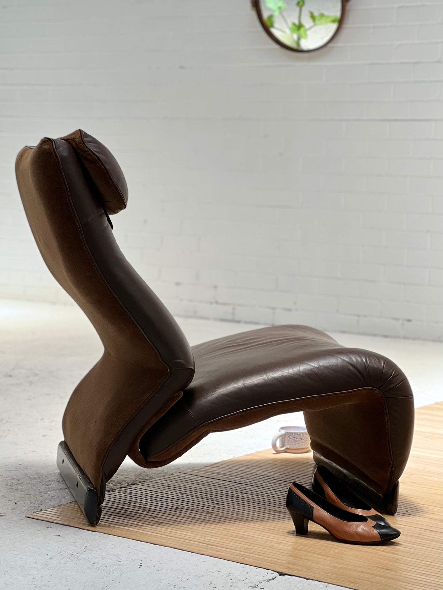 Vintage Italian Chocolate Leather Chair