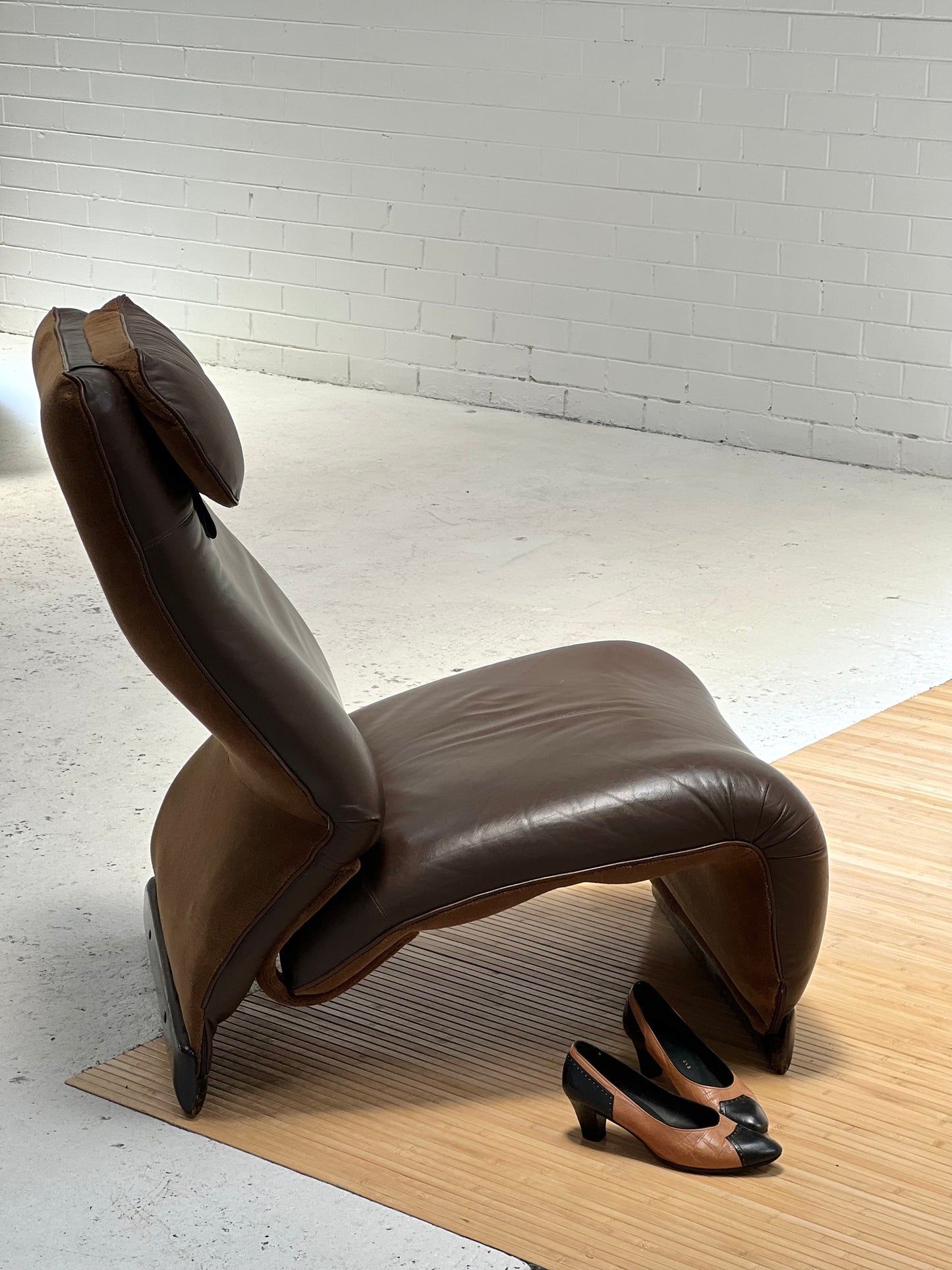 Vintage Italian Chocolate Leather Chair