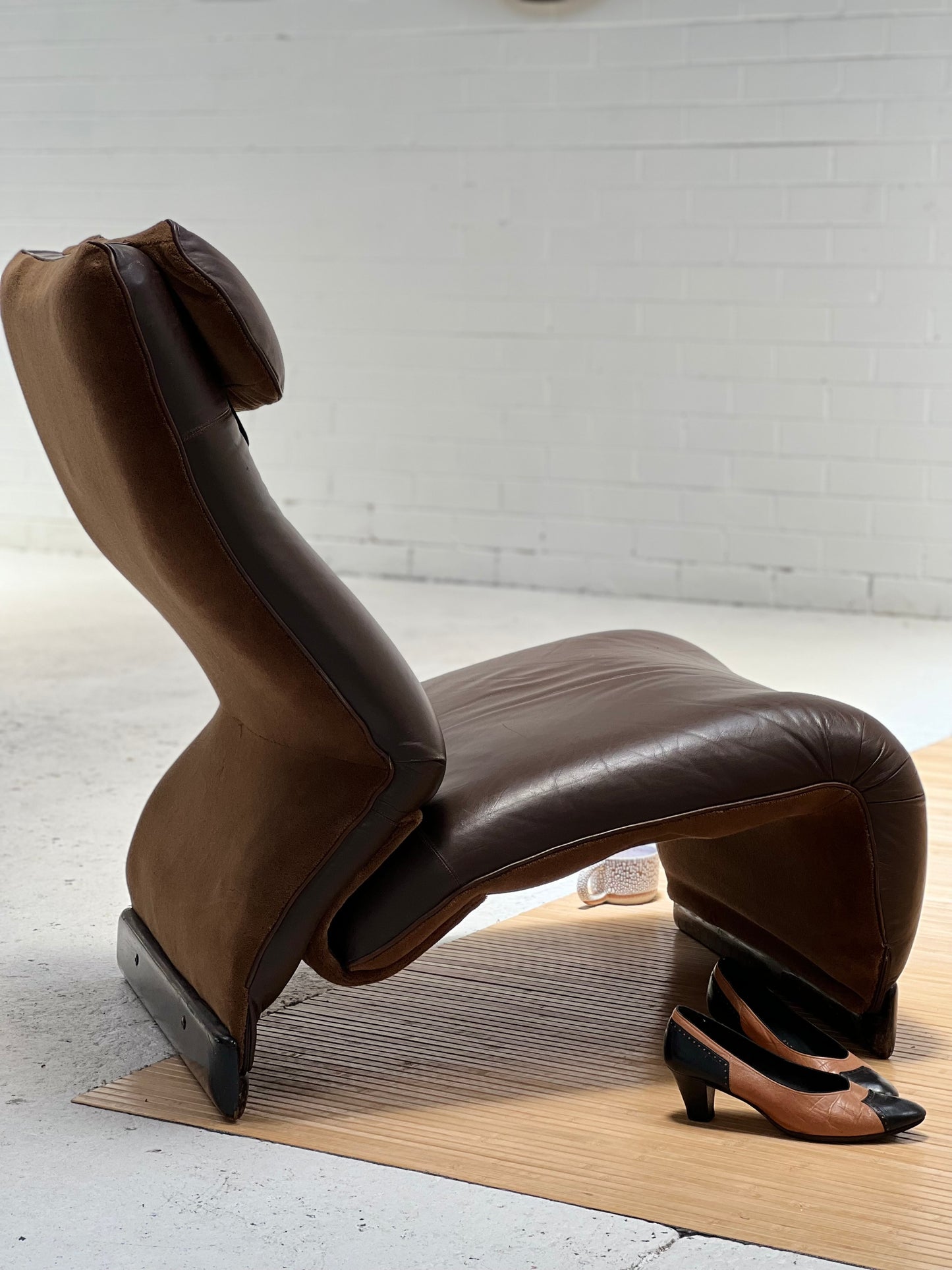 Vintage Italian Chocolate Leather Chair