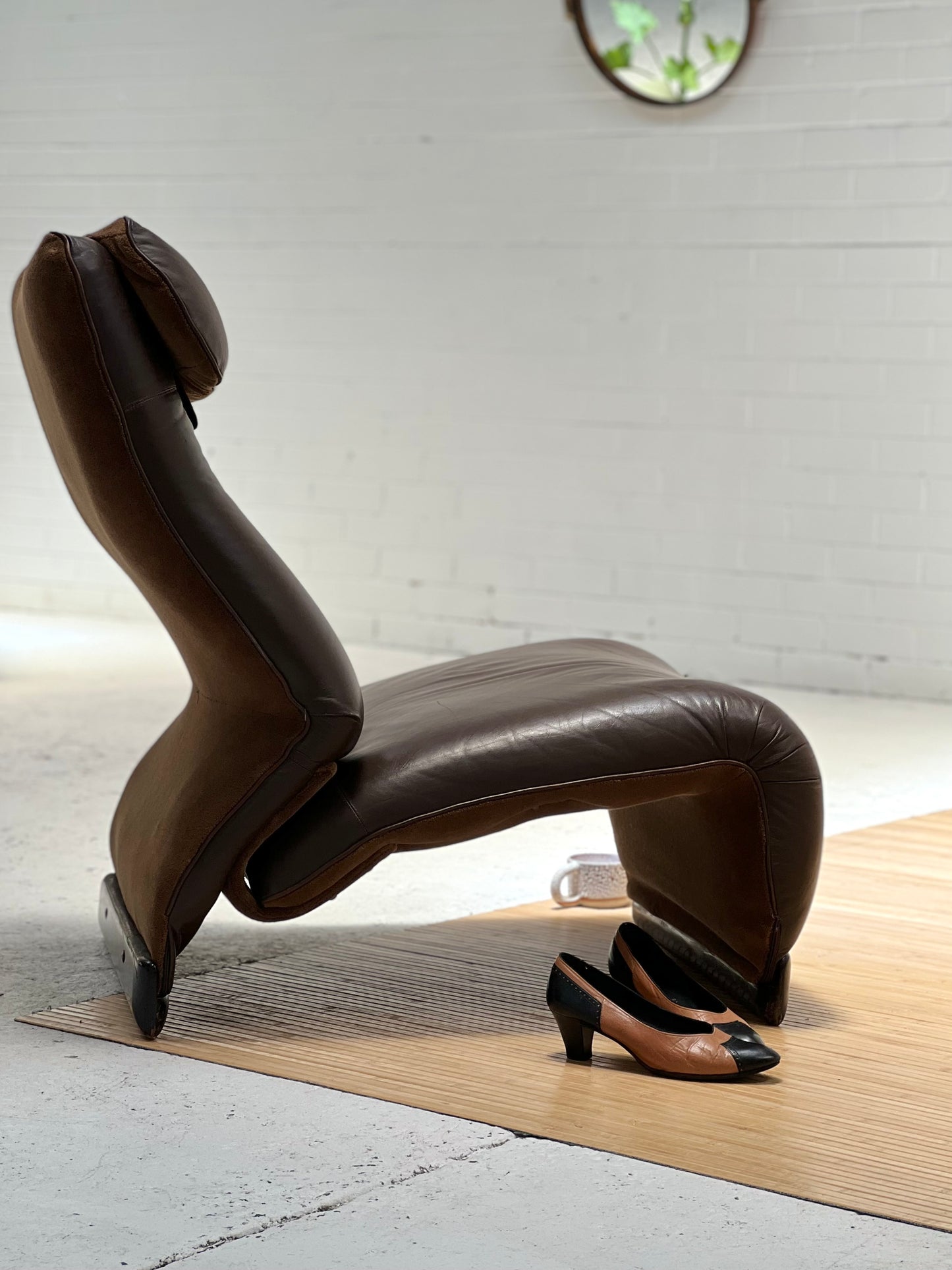 Vintage Italian Chocolate Leather Chair