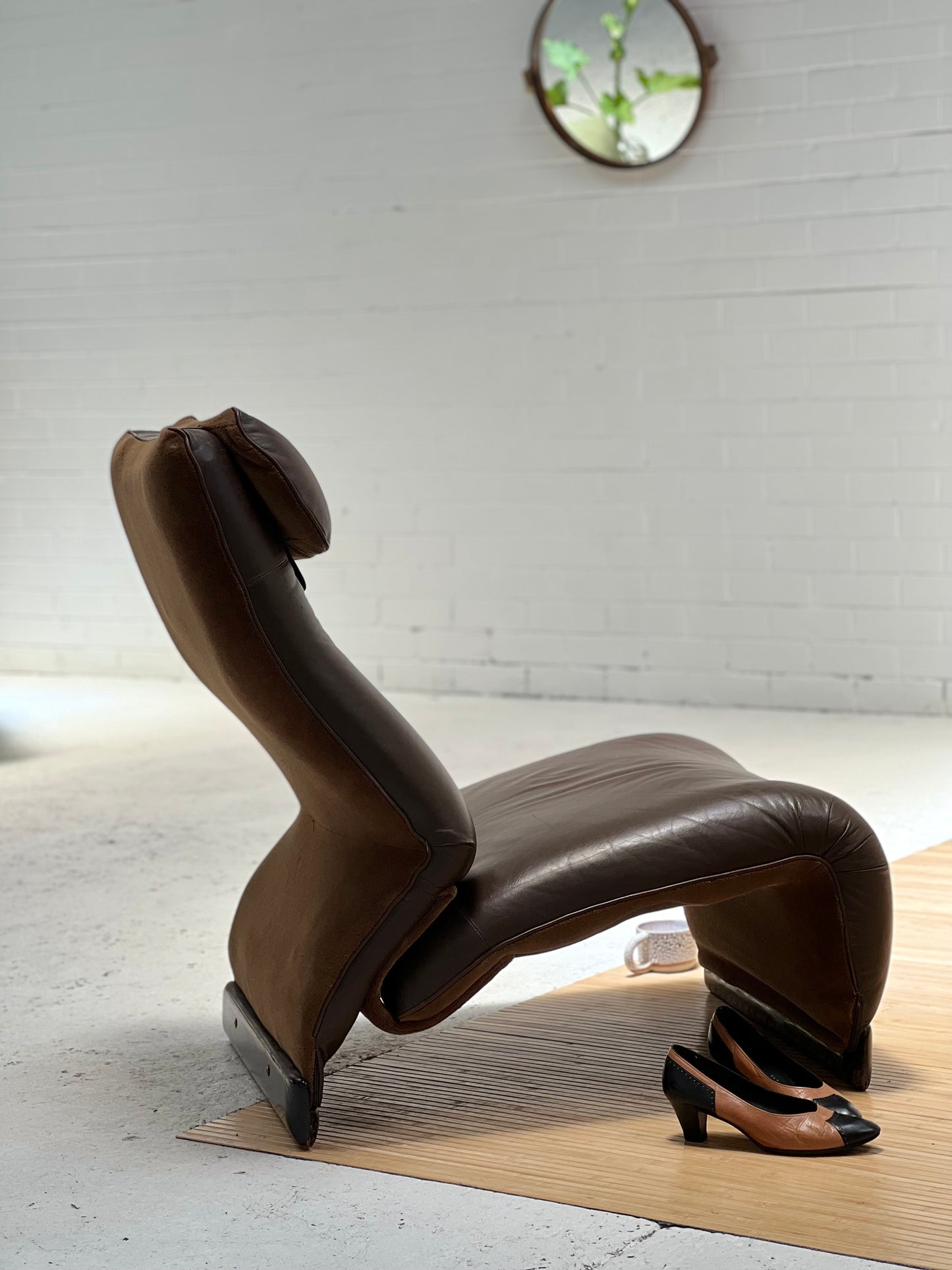 Vintage Italian Chocolate Leather Chair